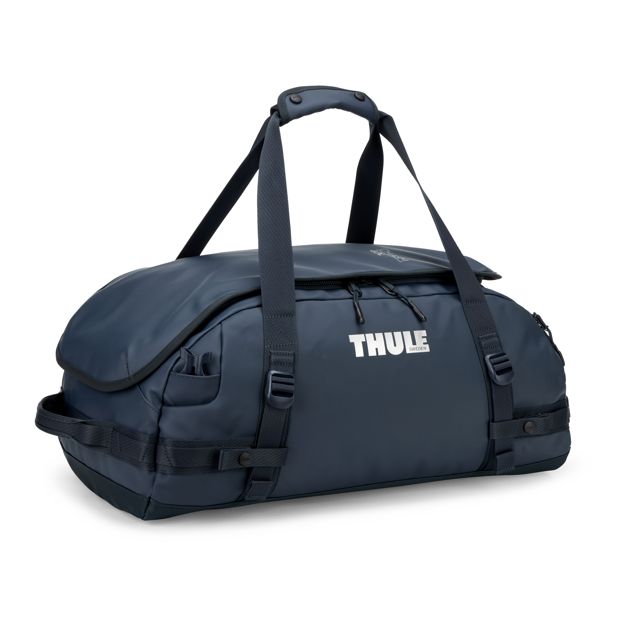Thule Chasm 40L Duffel in Darkest Blue — front view # color_Darkest Blue