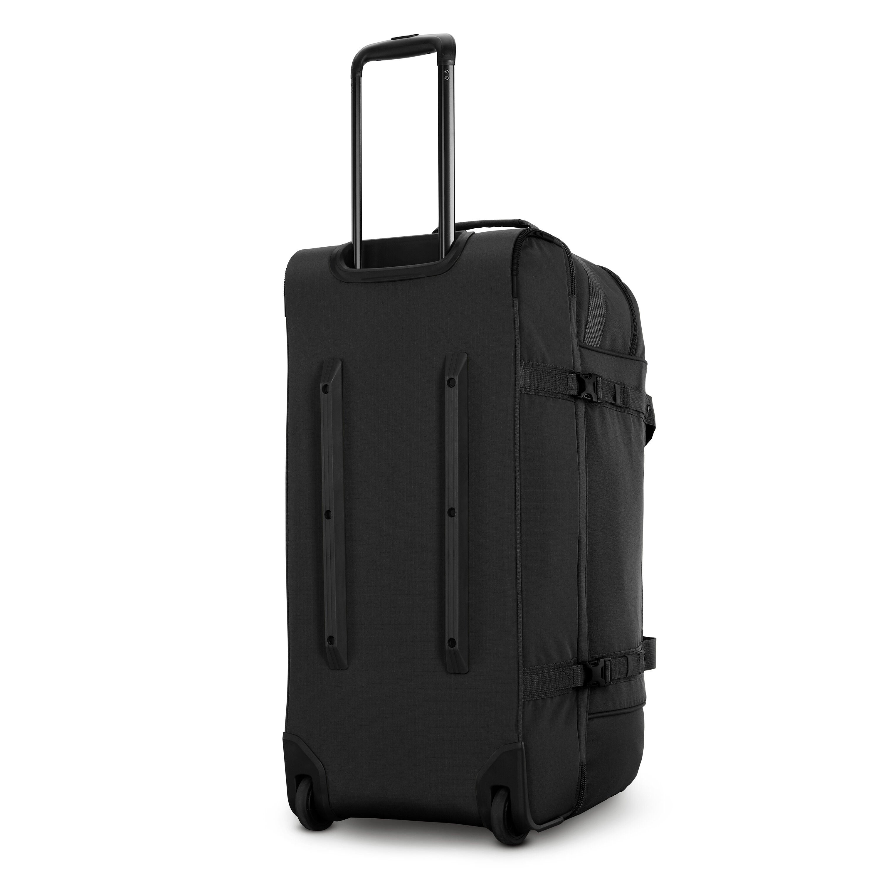 High Sierra Pathsetter Medium Wheeled Duffel in Black — back view