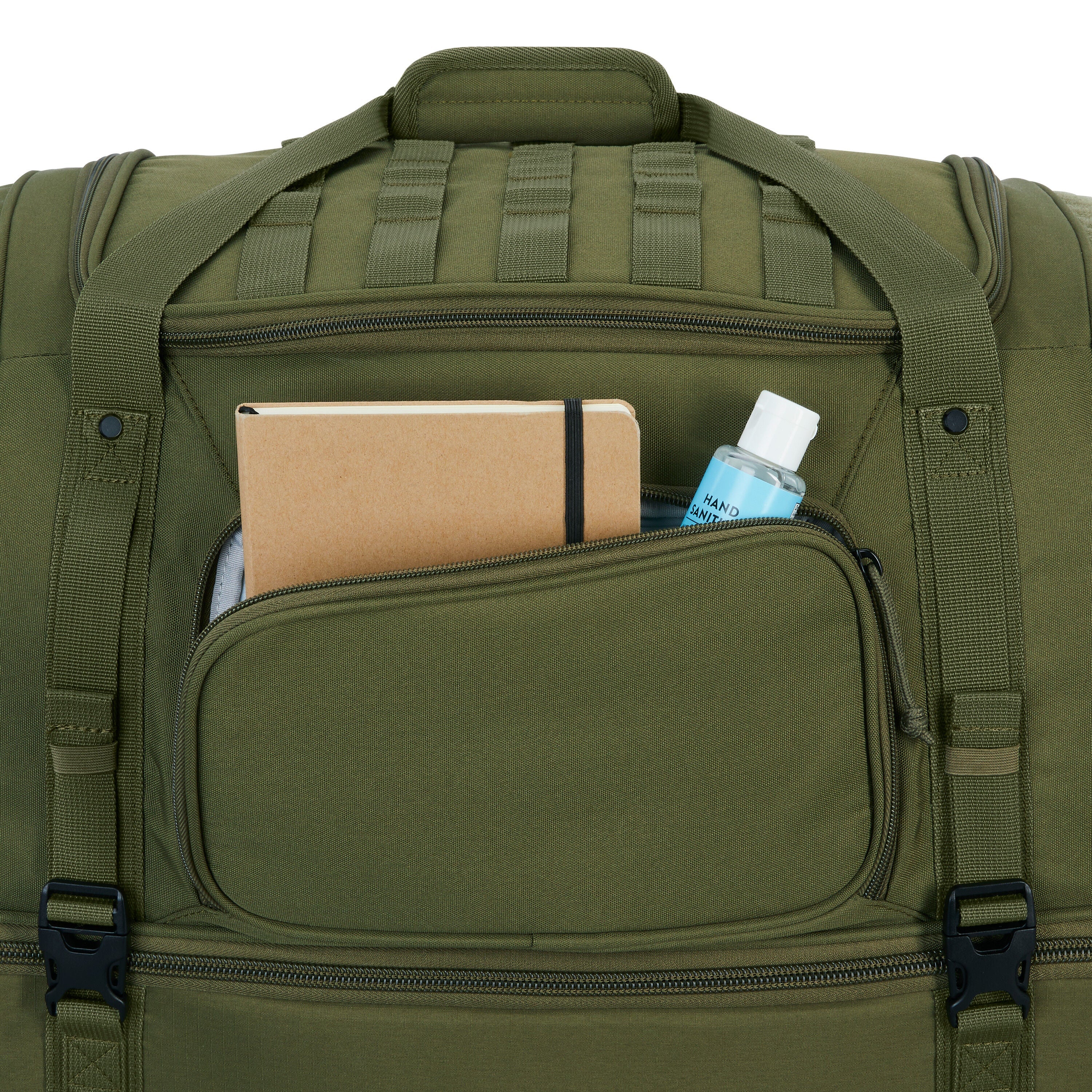 High Sierra Pathsetter Medium Wheeled Duffel in Moss — angle view 3