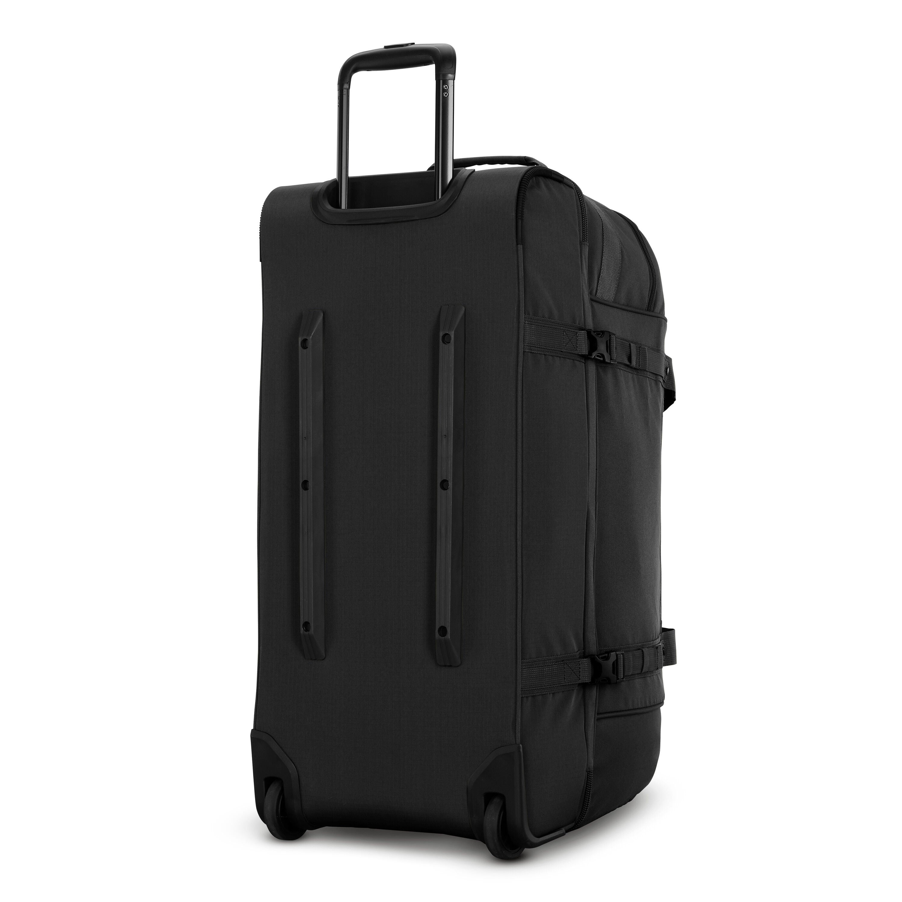 High Sierra Pathsetter Large Wheeled Duffel in Black — back view
