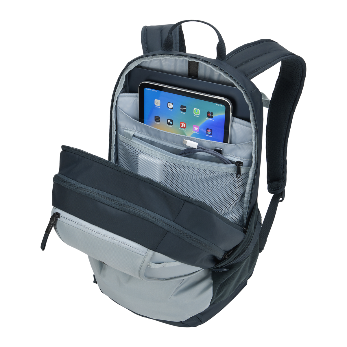 Thule EnRoute Backpack 23L in Soft Blue/Darkest Blue — interior view