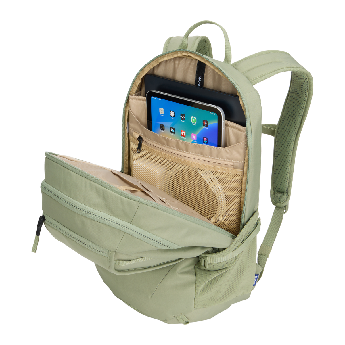 Thule EnRoute Backpack 23L in Quiet Green — interior view