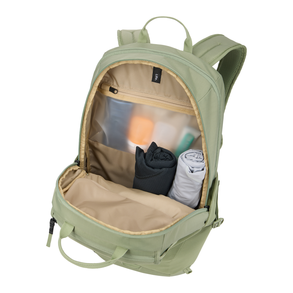 Thule EnRoute Backpack 26L in Quiet Green — interior view