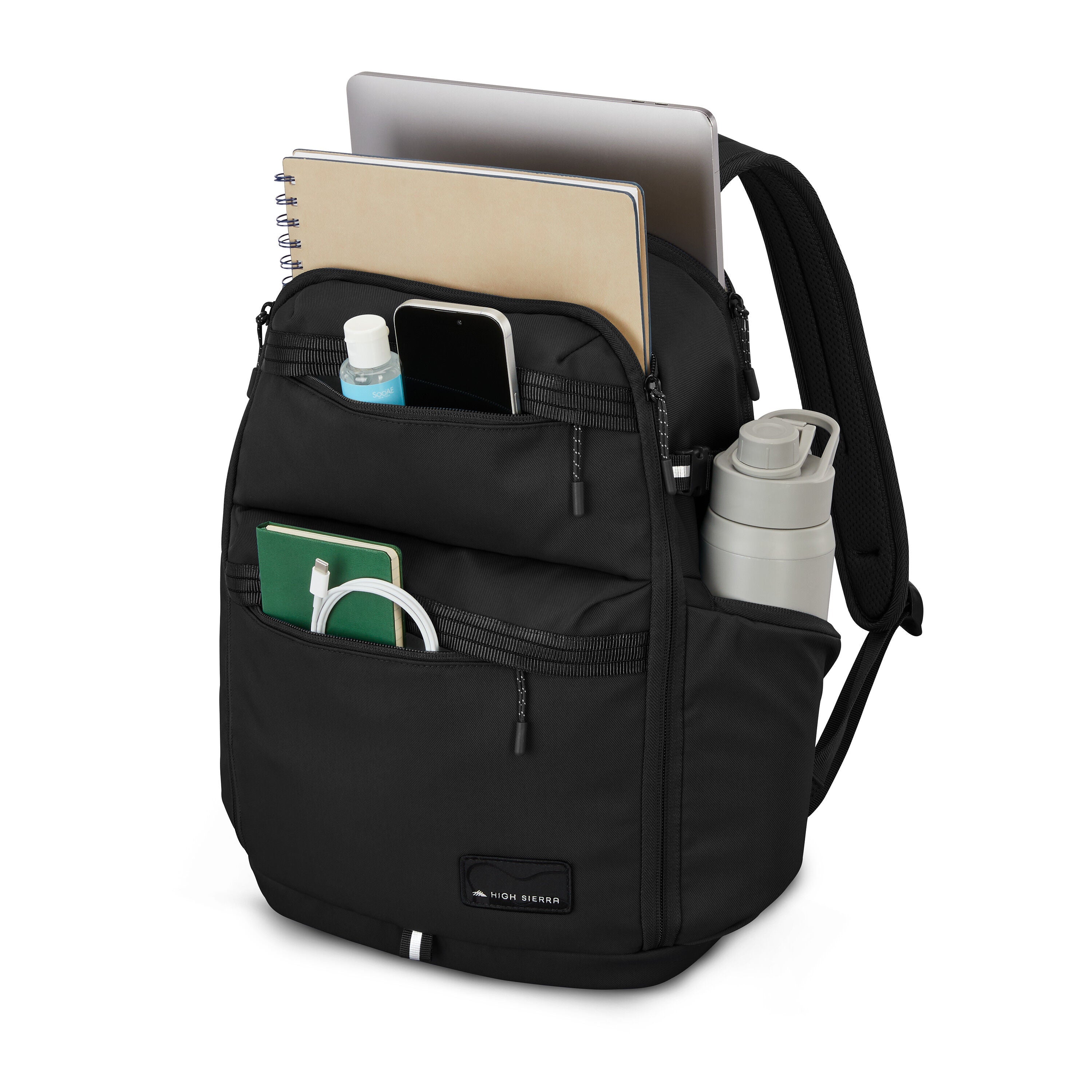High Sierra 24/7 Pro Backpack in Black — interior view
