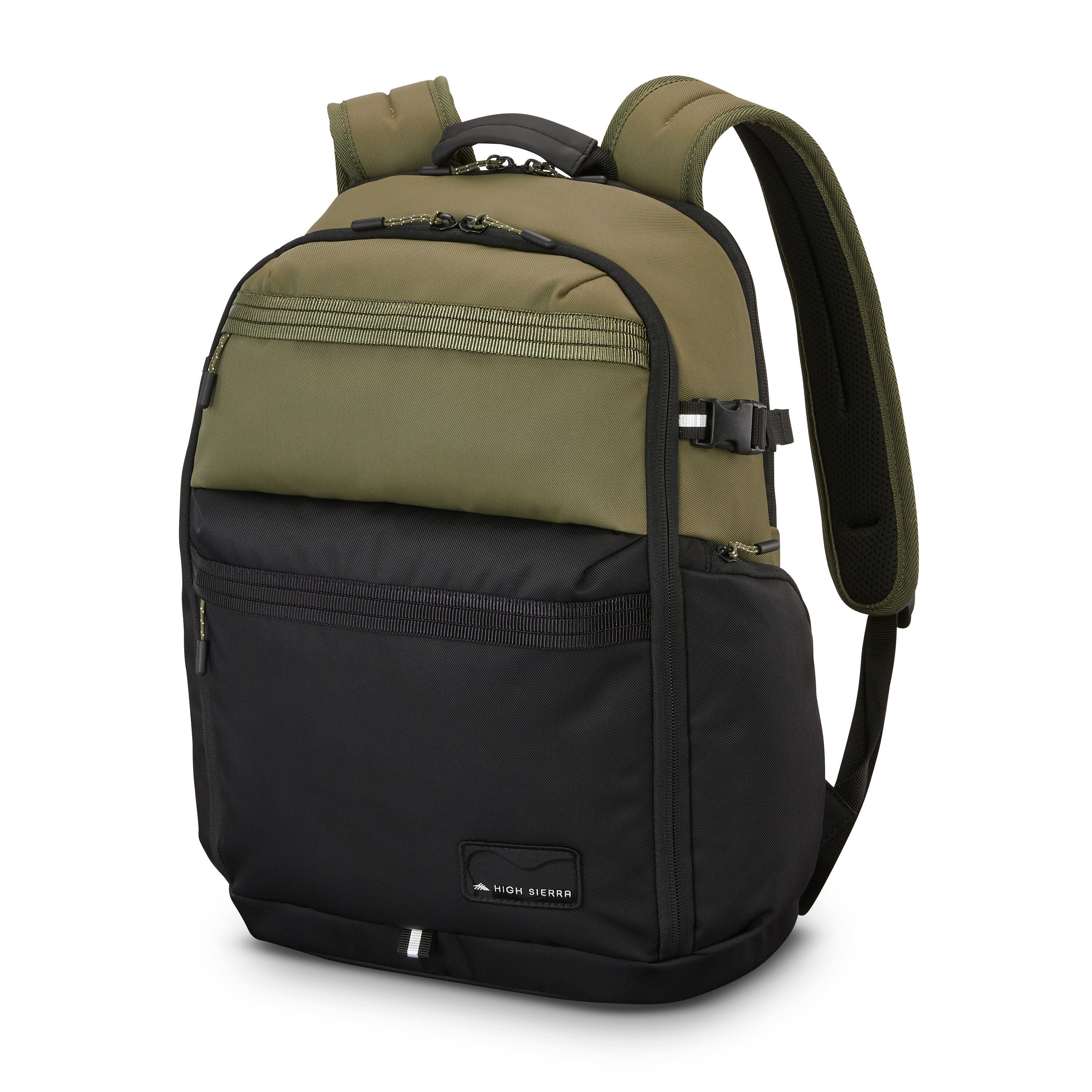 High Sierra 24/7 Pro Backpack in Olive Black — front view