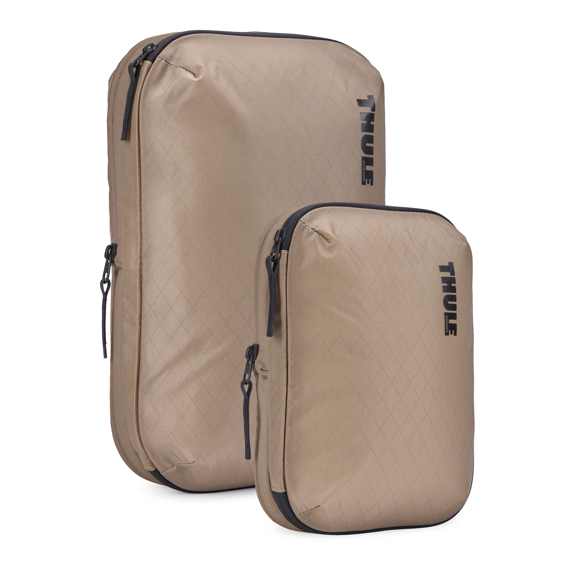 Thule Compression Cube Set in Gentle Beige — front view # color_Gentle Beige
