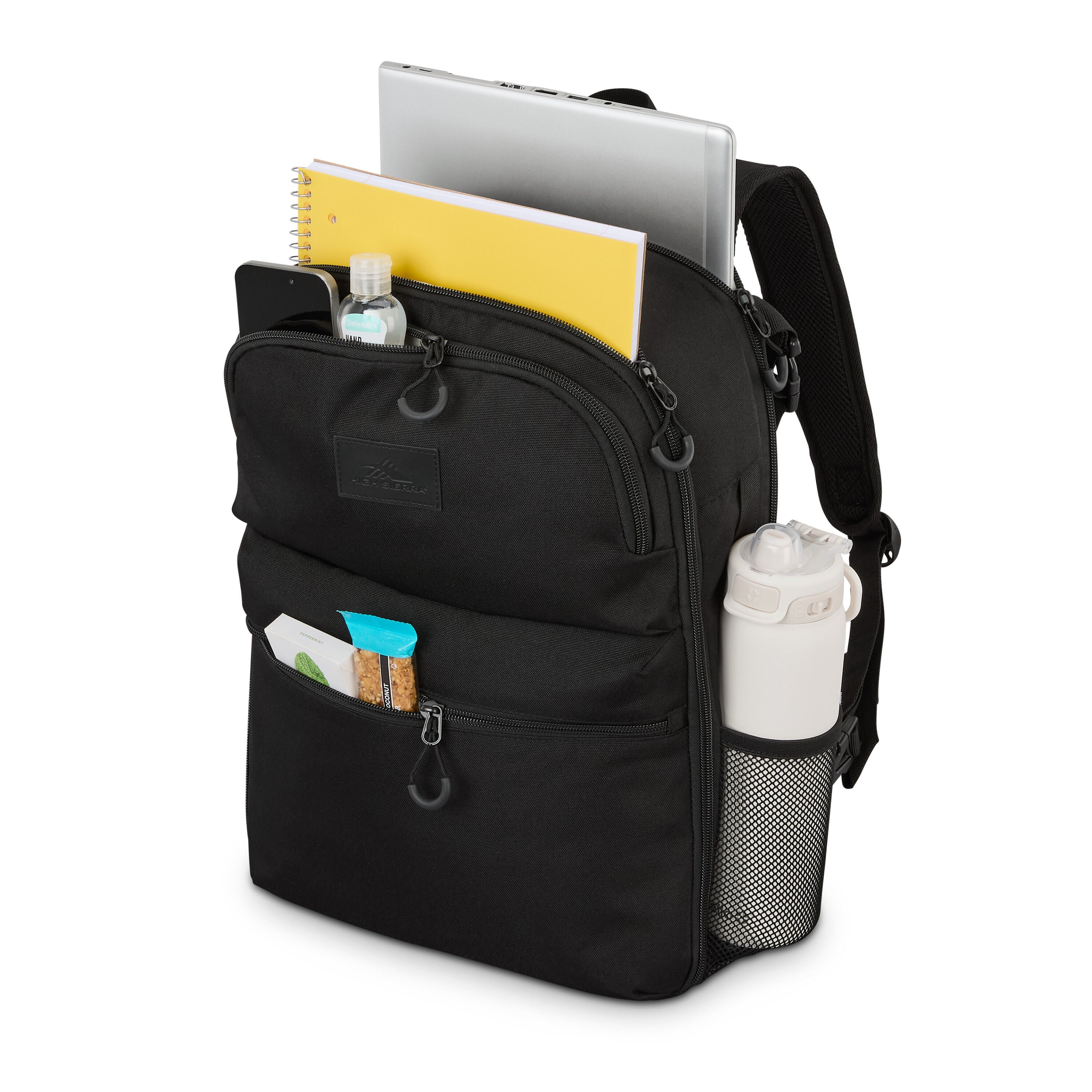 High Sierra Adaptive Backpack in Black — interior view