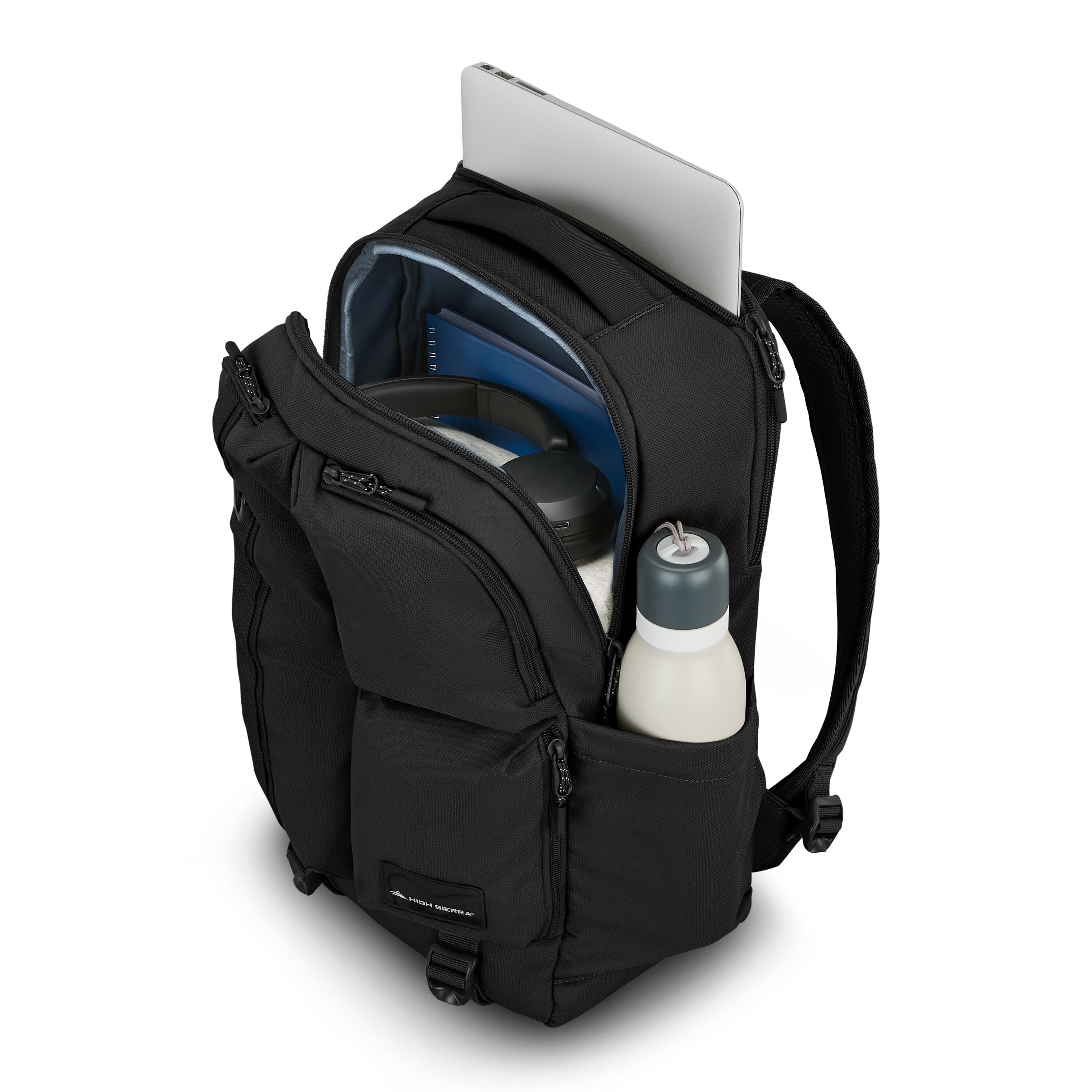 High Sierra Lineage Backpack in Black — interior view