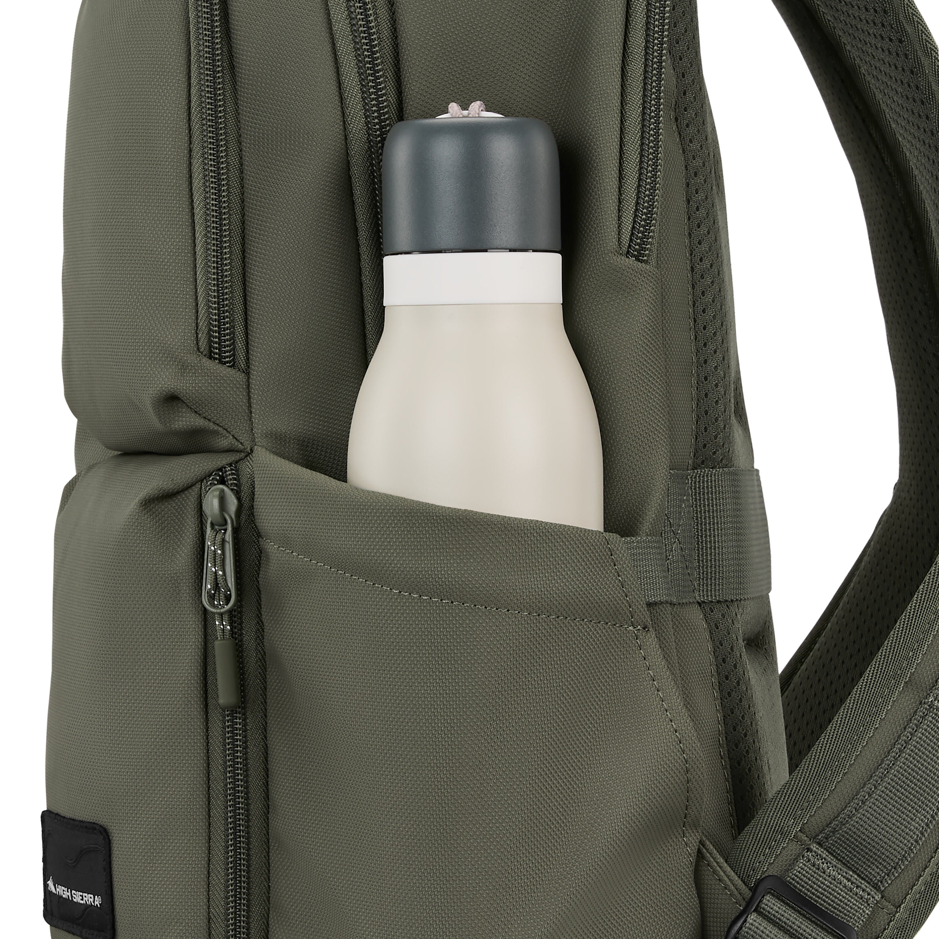 High Sierra Lineage Backpack in Olive — angle view 4