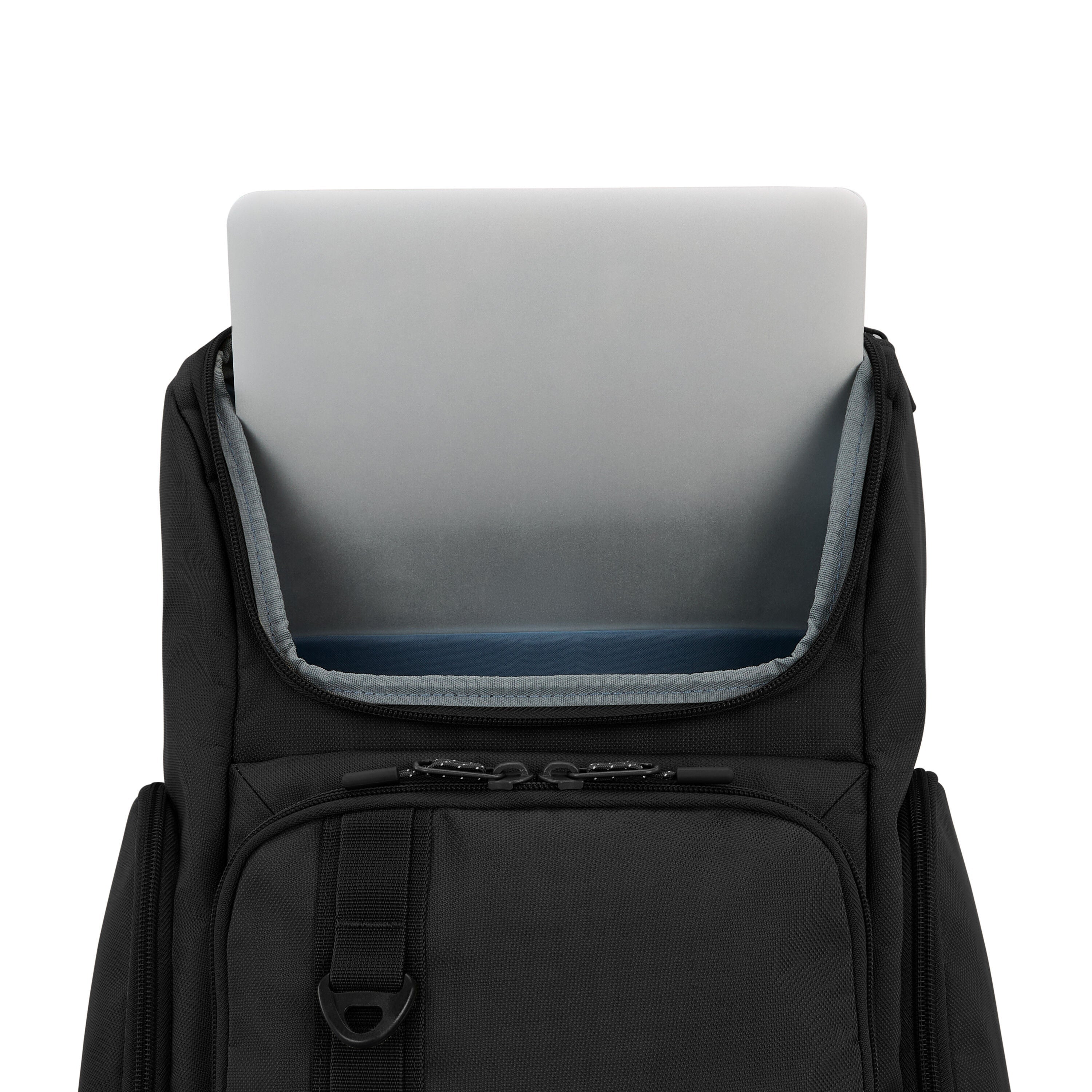 High Sierra Lineage Flap Backpack in Black — angle view 2
