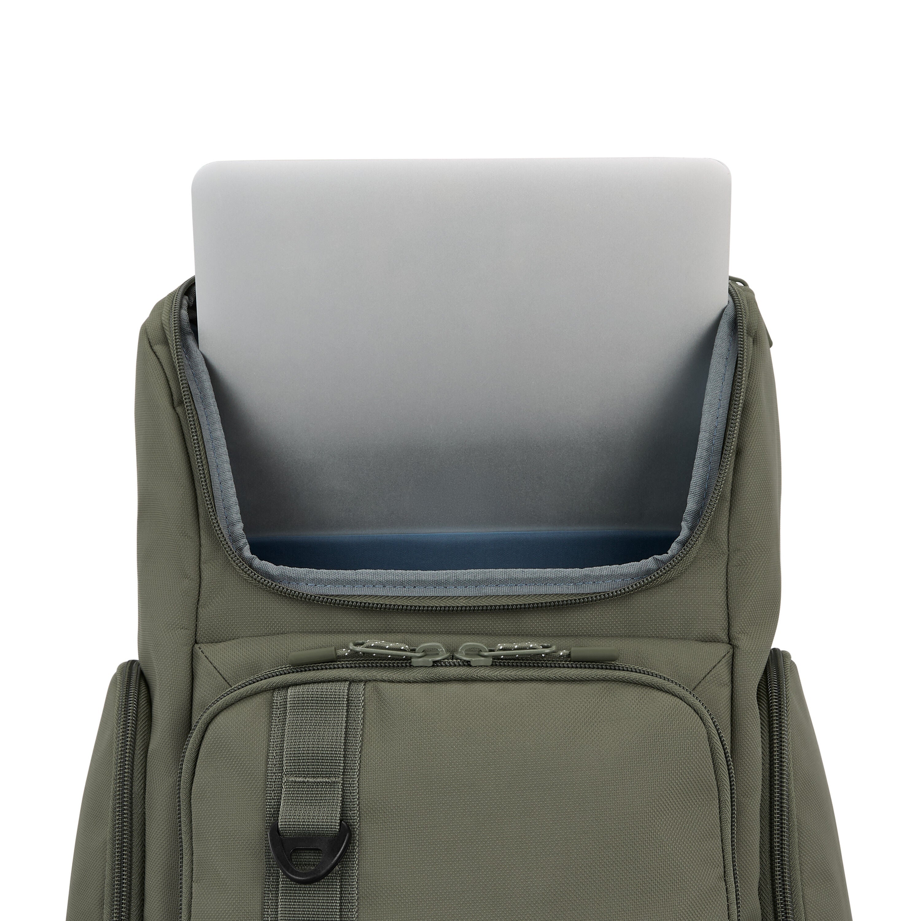 High Sierra Lineage Flap Backpack in Olive — angle view 2