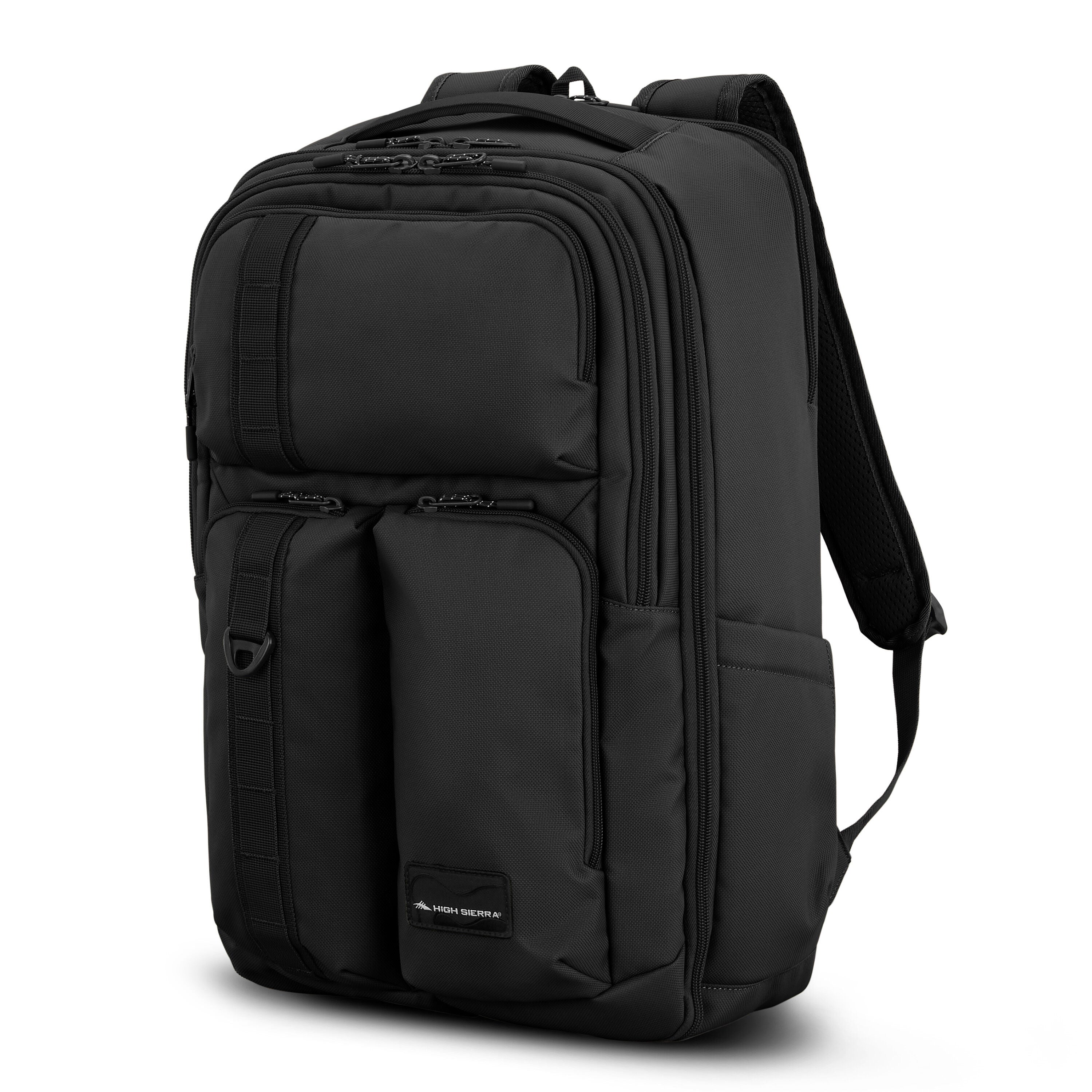 High Sierra Lineage Travel Backpack in Black — front view