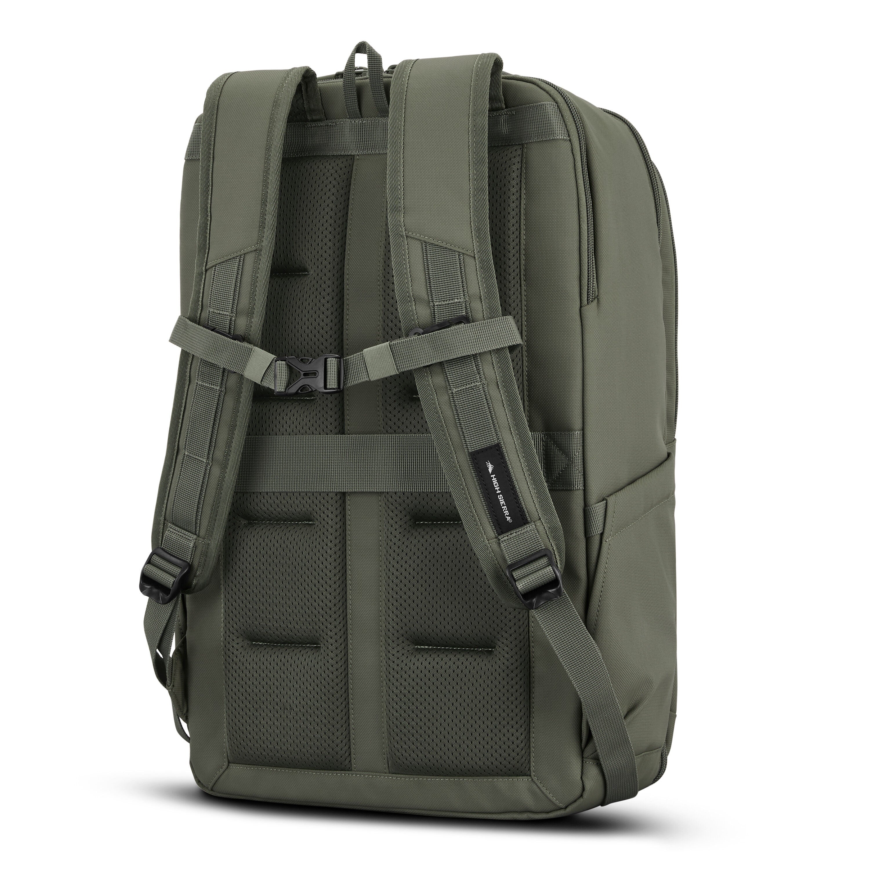 High Sierra Lineage Travel Backpack in Olive — back view