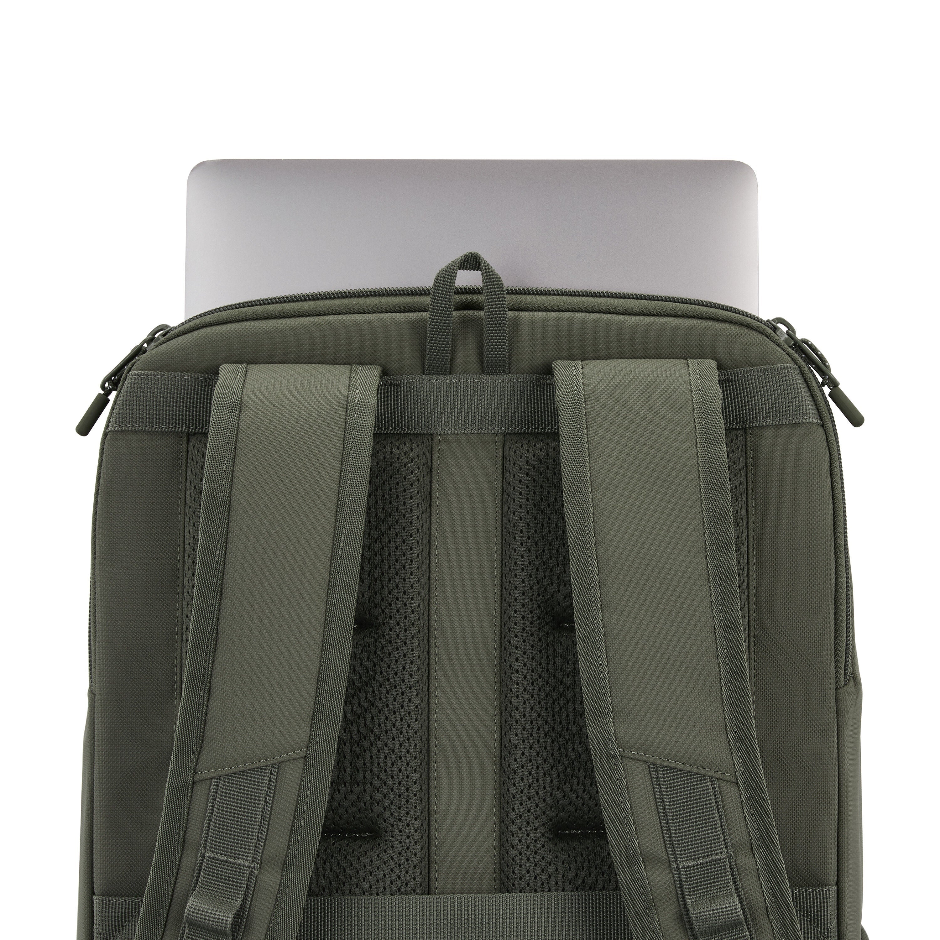 High Sierra Lineage Travel Backpack in Olive — angle view 3