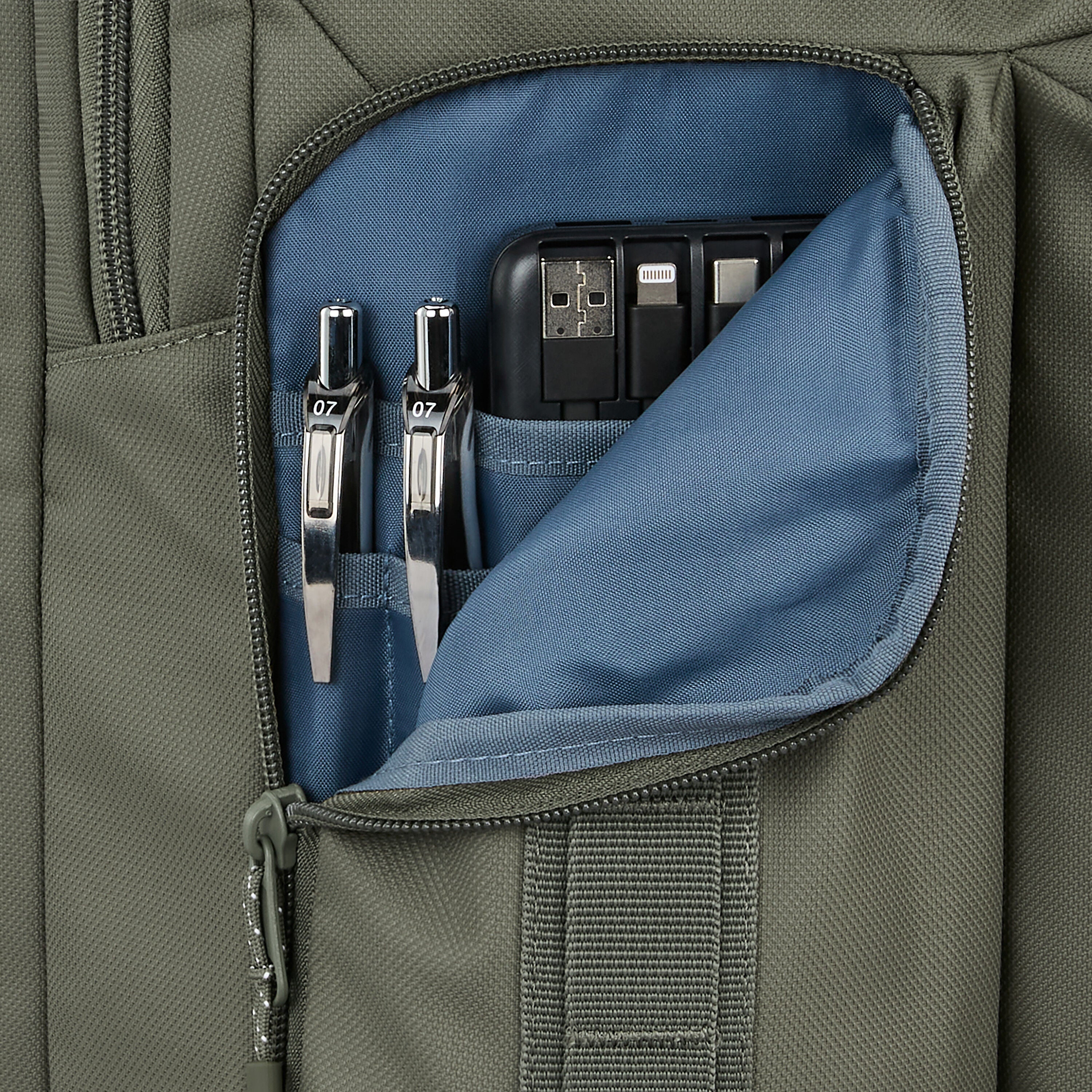 High Sierra Lineage Travel Backpack in Olive — angle view 2
