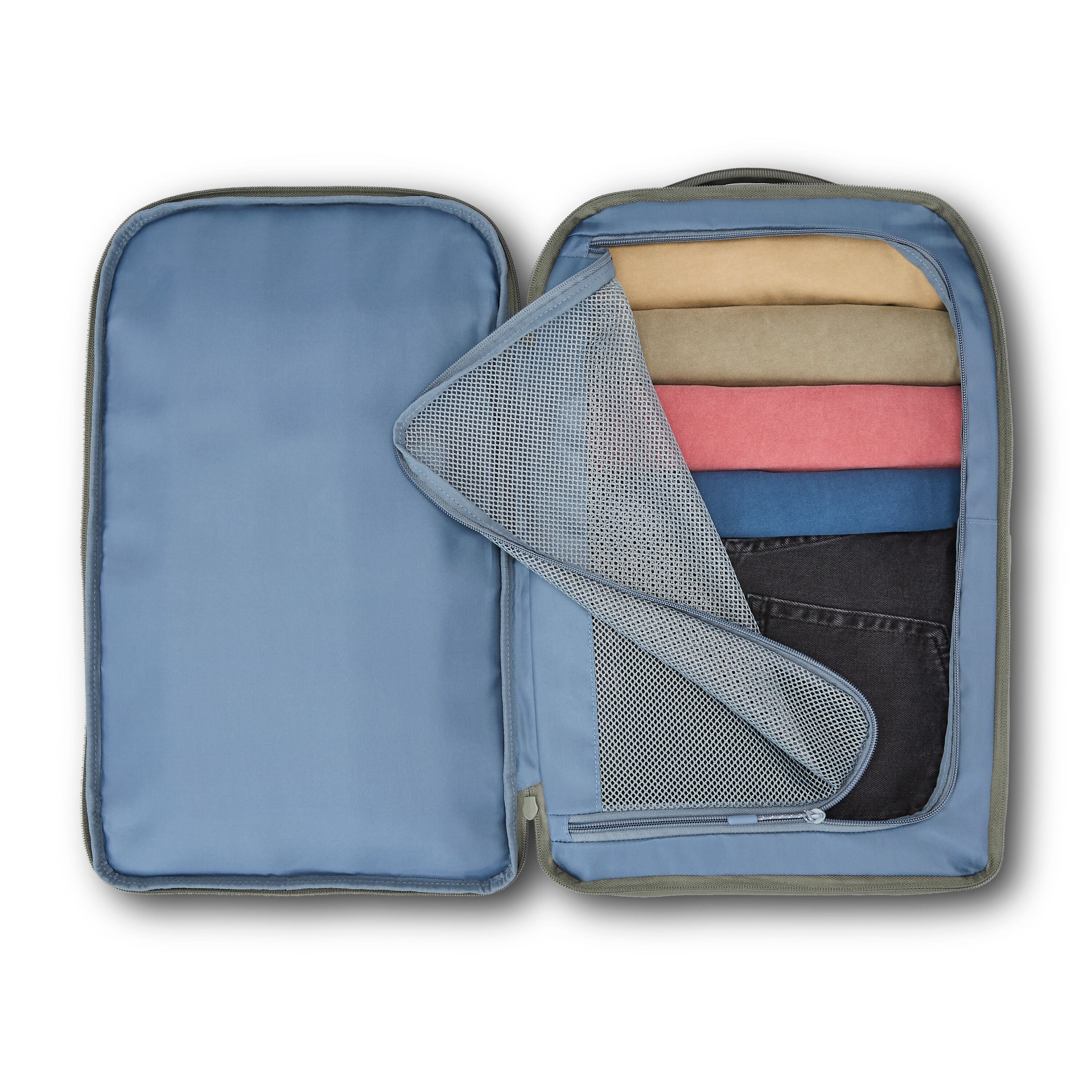 High Sierra Lineage Travel Backpack in Olive — interior view