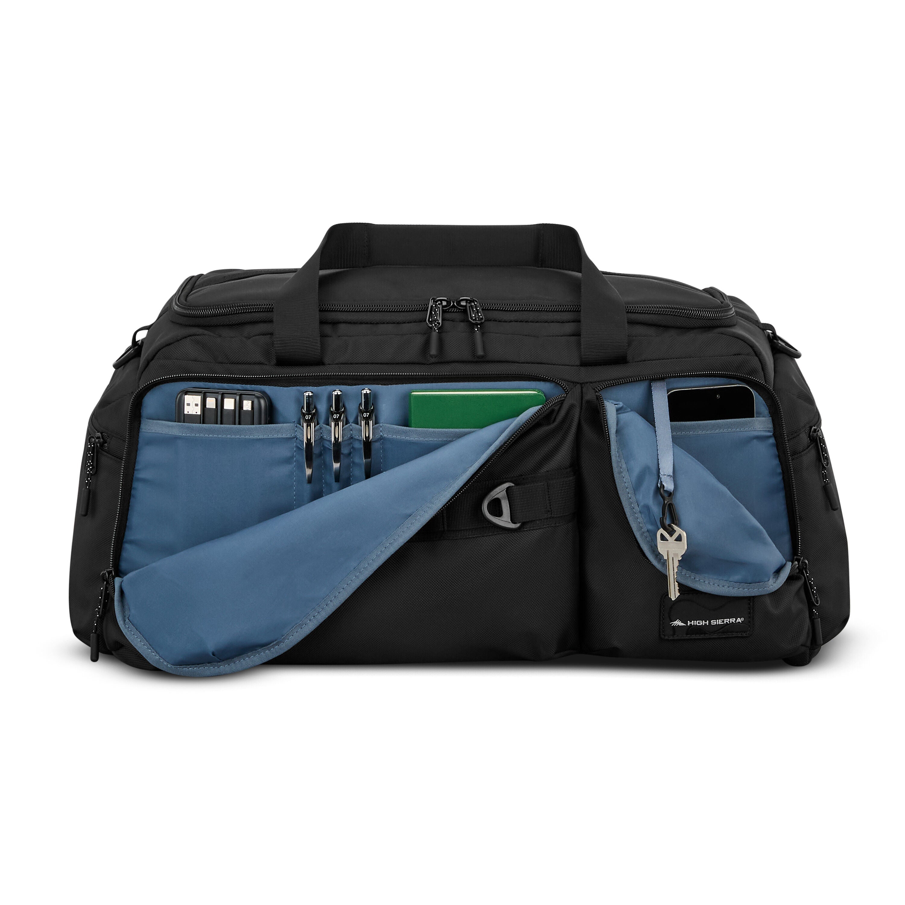 High Sierra Lineage Duffel in Black — angle view 1