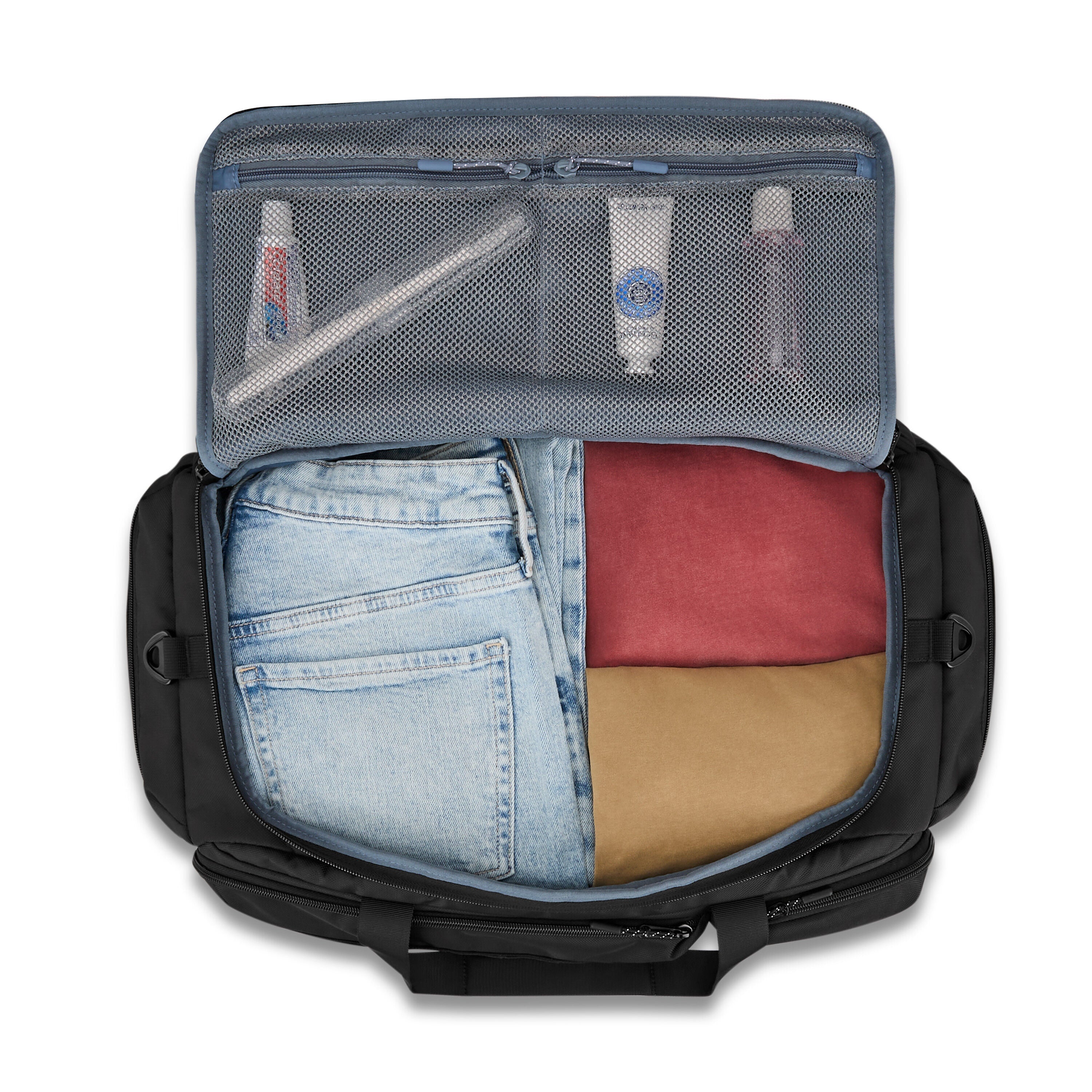 High Sierra Lineage Duffel in Black — interior view