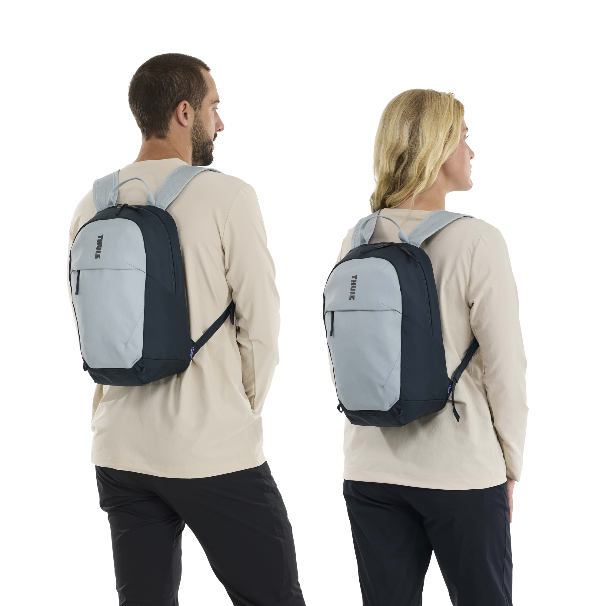 Thule EnRoute Backpack 12L in Soft Blue/Darkest Blue — lifestyle # color_Soft Blue/Darkest Blue