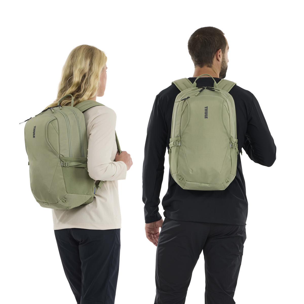 Thule EnRoute Backpack 23L in Quiet Green — lifestyle