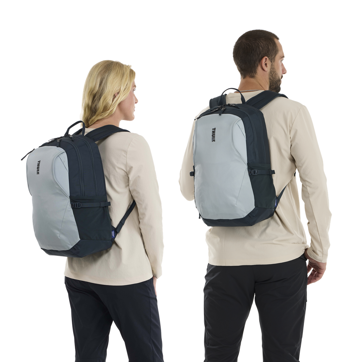 Thule EnRoute Backpack 23L in Soft Blue/Darkest Blue — lifestyle