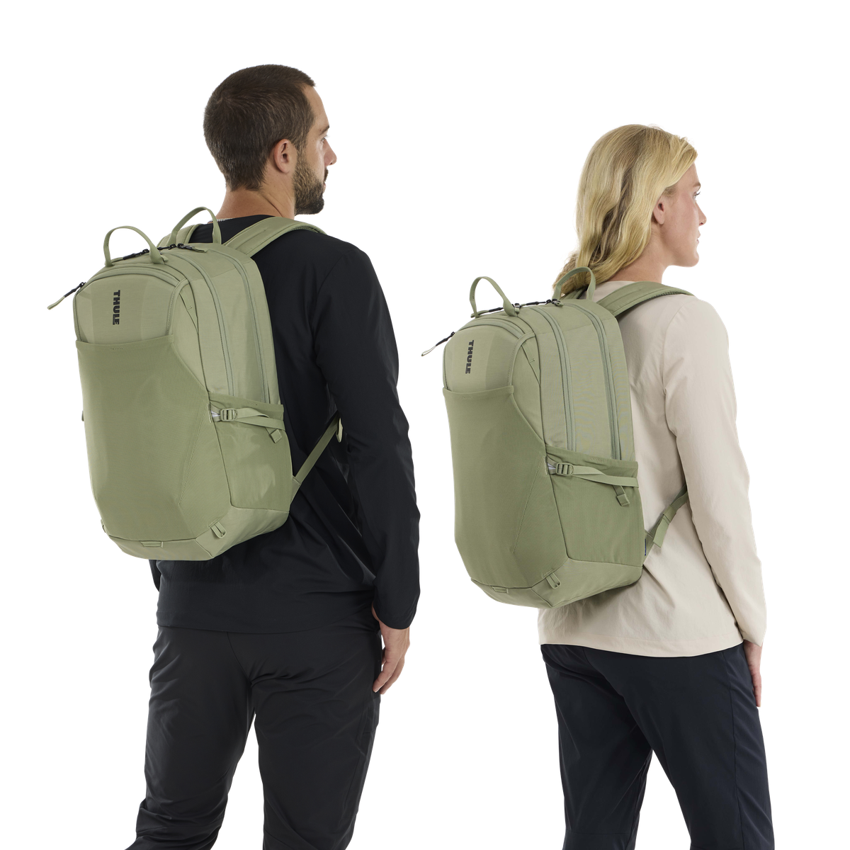 Thule EnRoute Backpack 26L in Quiet Green — lifestyle