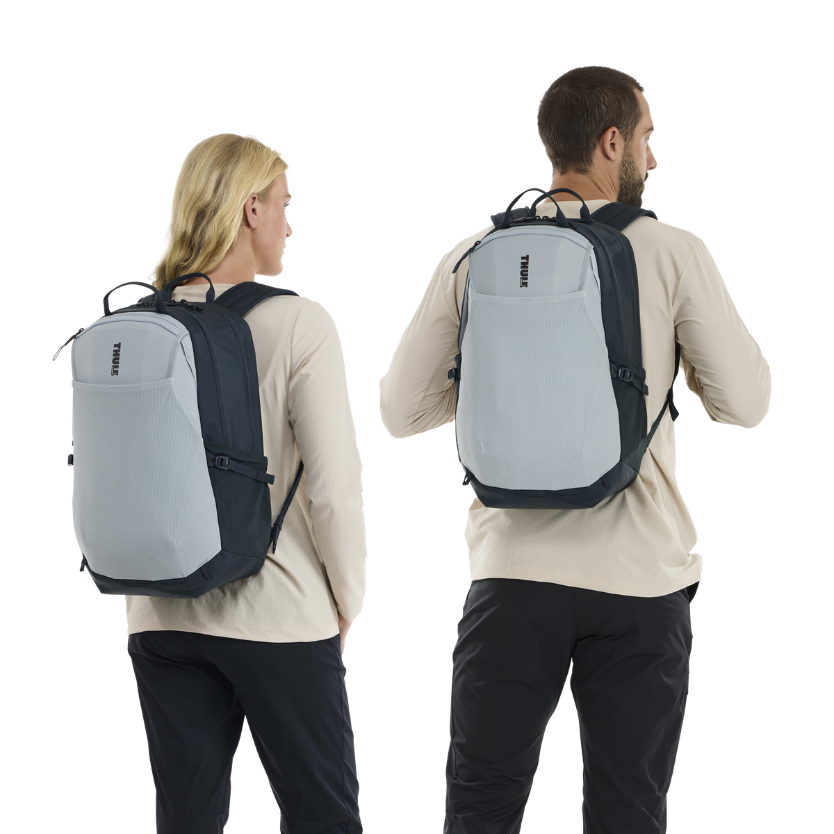 Thule EnRoute Backpack 26L in Soft Blue/Darkest Blue — lifestyle