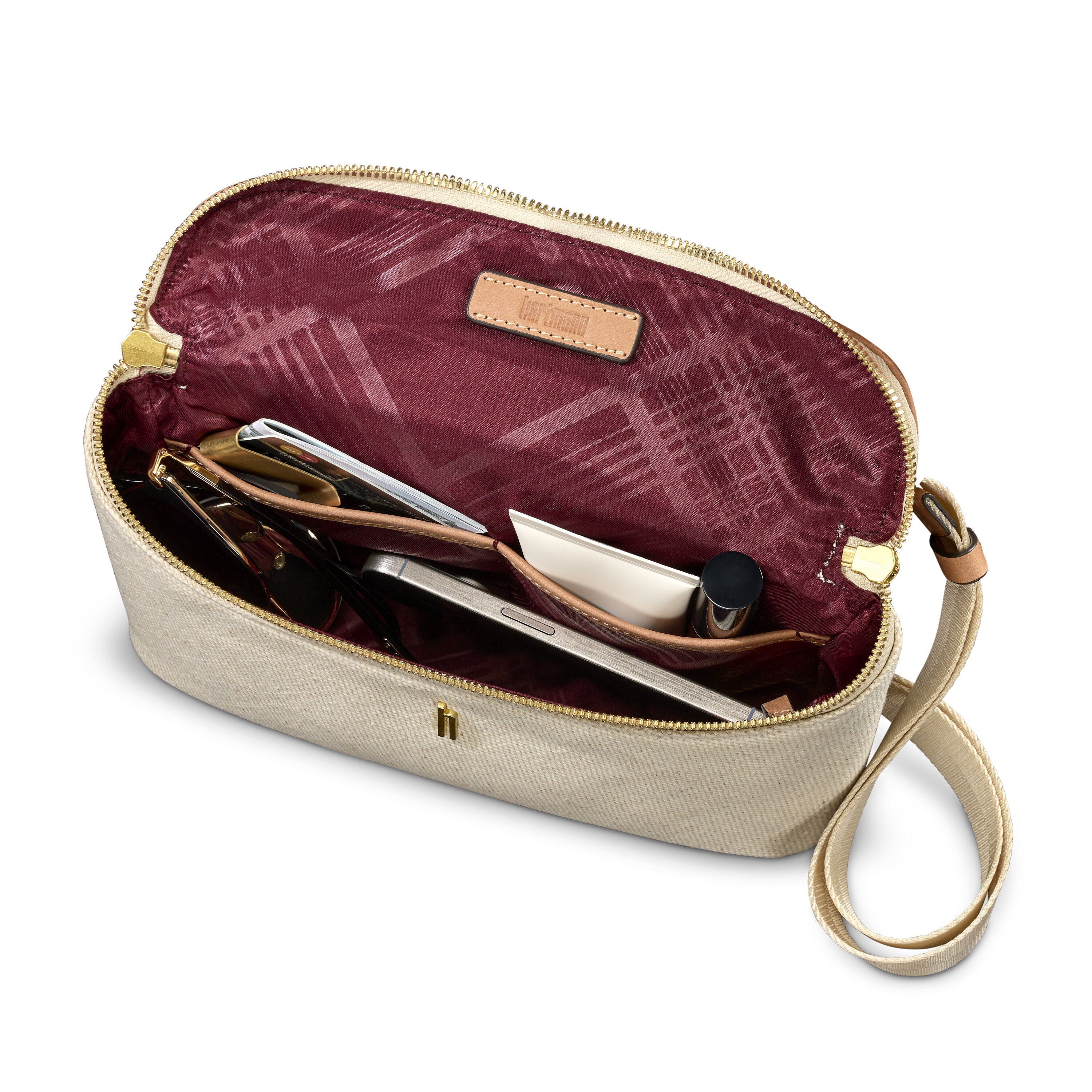 Hartmann Reserve Waist Bag in Ecru — interior view