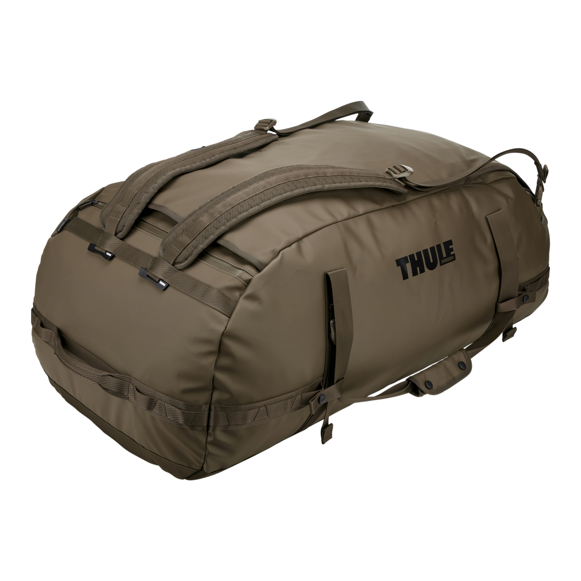Thule Chasm 130L Duffel in Deep Khaki — angle view 2 # color_Deep Khaki