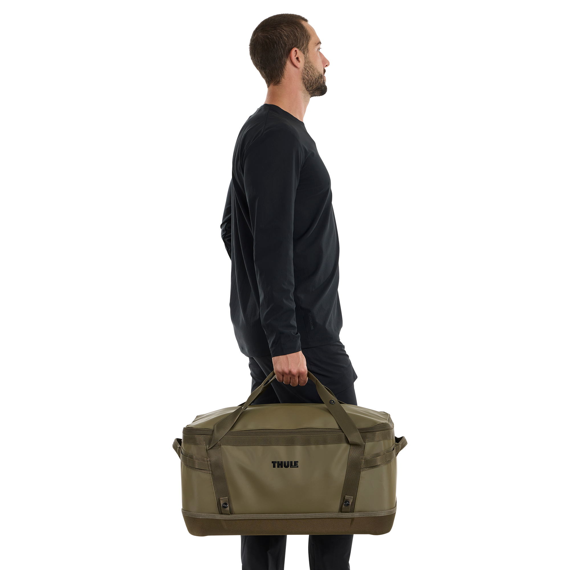 Thule Chasm Gear Hauler 55L in Deep Khaki — lifestyle # color_Deep Khaki