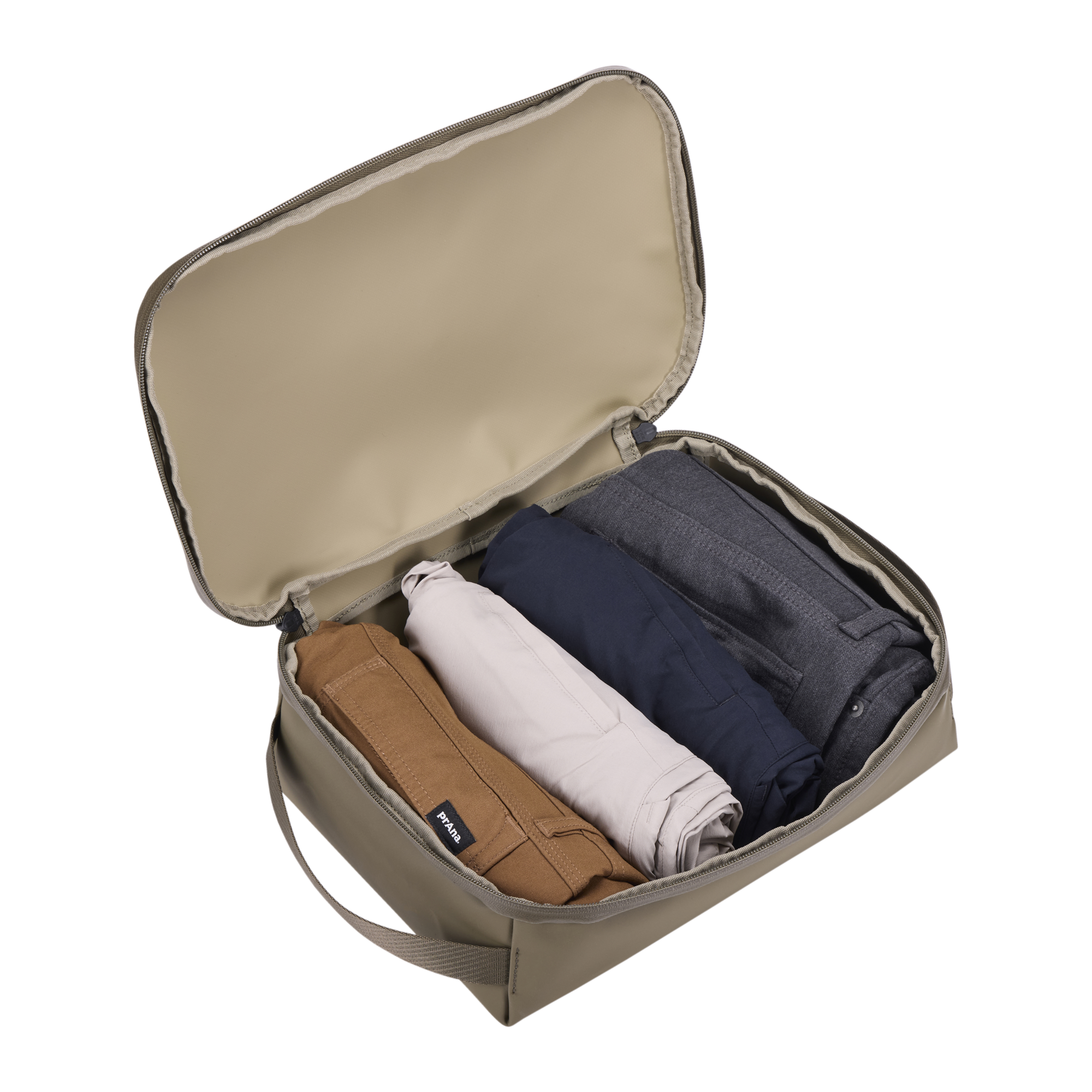 Thule Chasm Medium Gear Cube in Deep Khaki — interior view # color_Deep Khaki