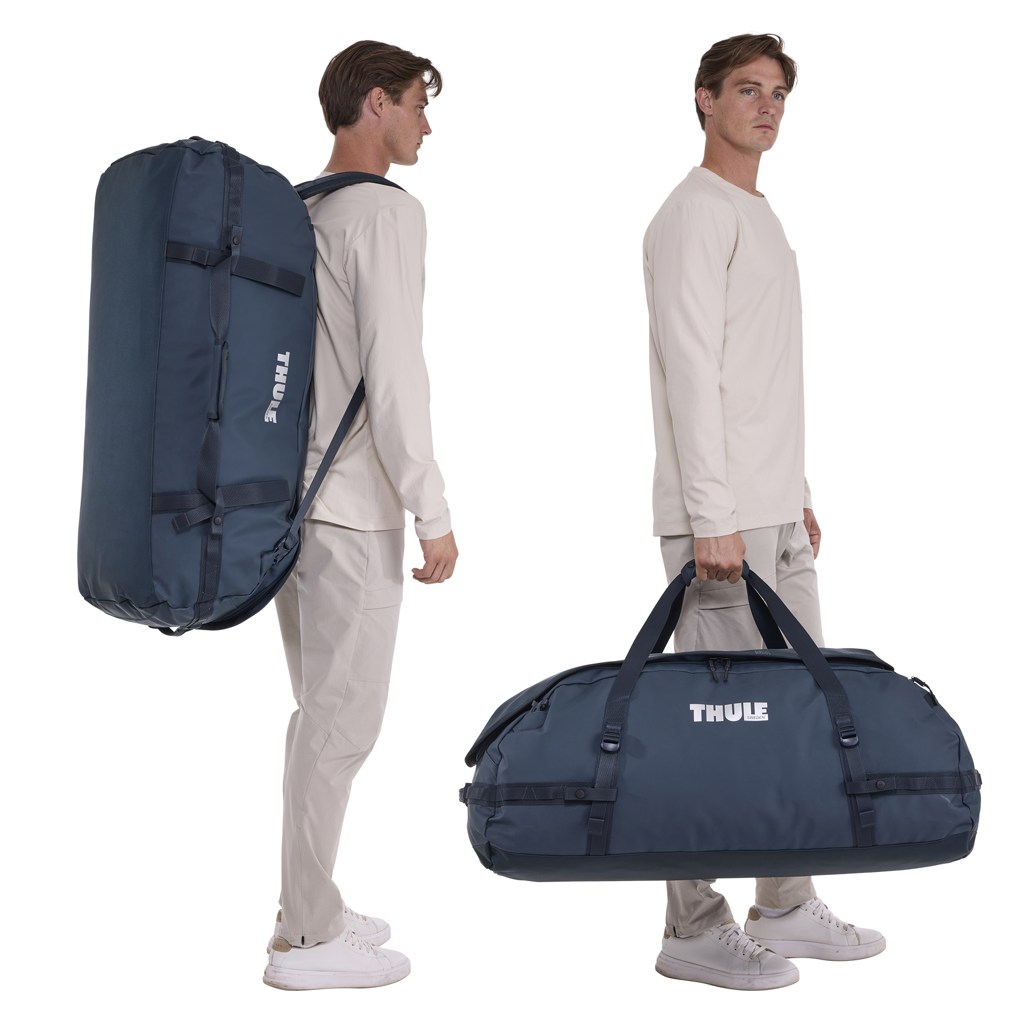 Thule Chasm 130L Duffel in Darkest Blue — lifestyle # color_Darkest Blue