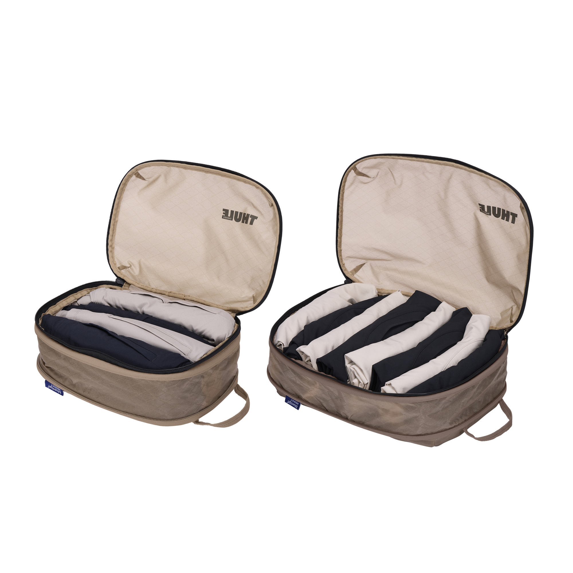 Thule Compression Cube Set in Gentle Beige — interior view # color_Gentle Beige