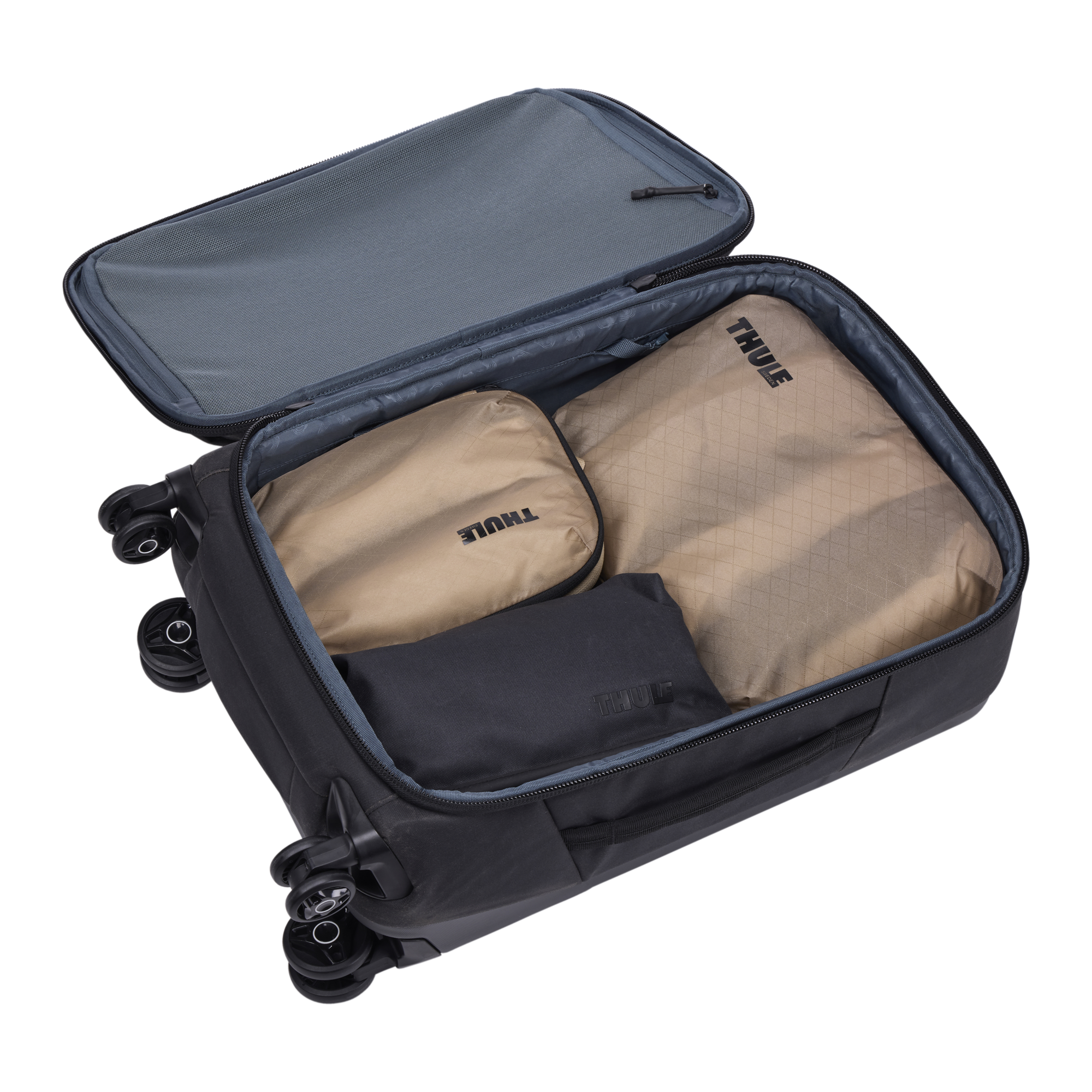 Thule Compression Cube Set in Gentle Beige — angle view 3 # color_Gentle Beige
