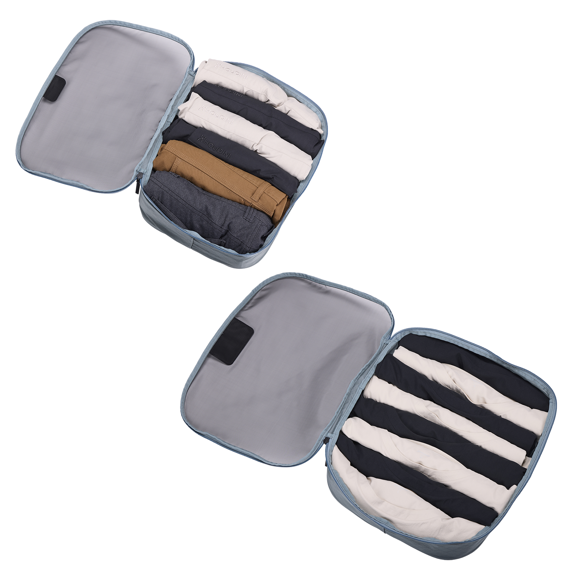 Thule Packing Cube Family Set in Pond Gray/White — interior view # color_Pond Gray/White
