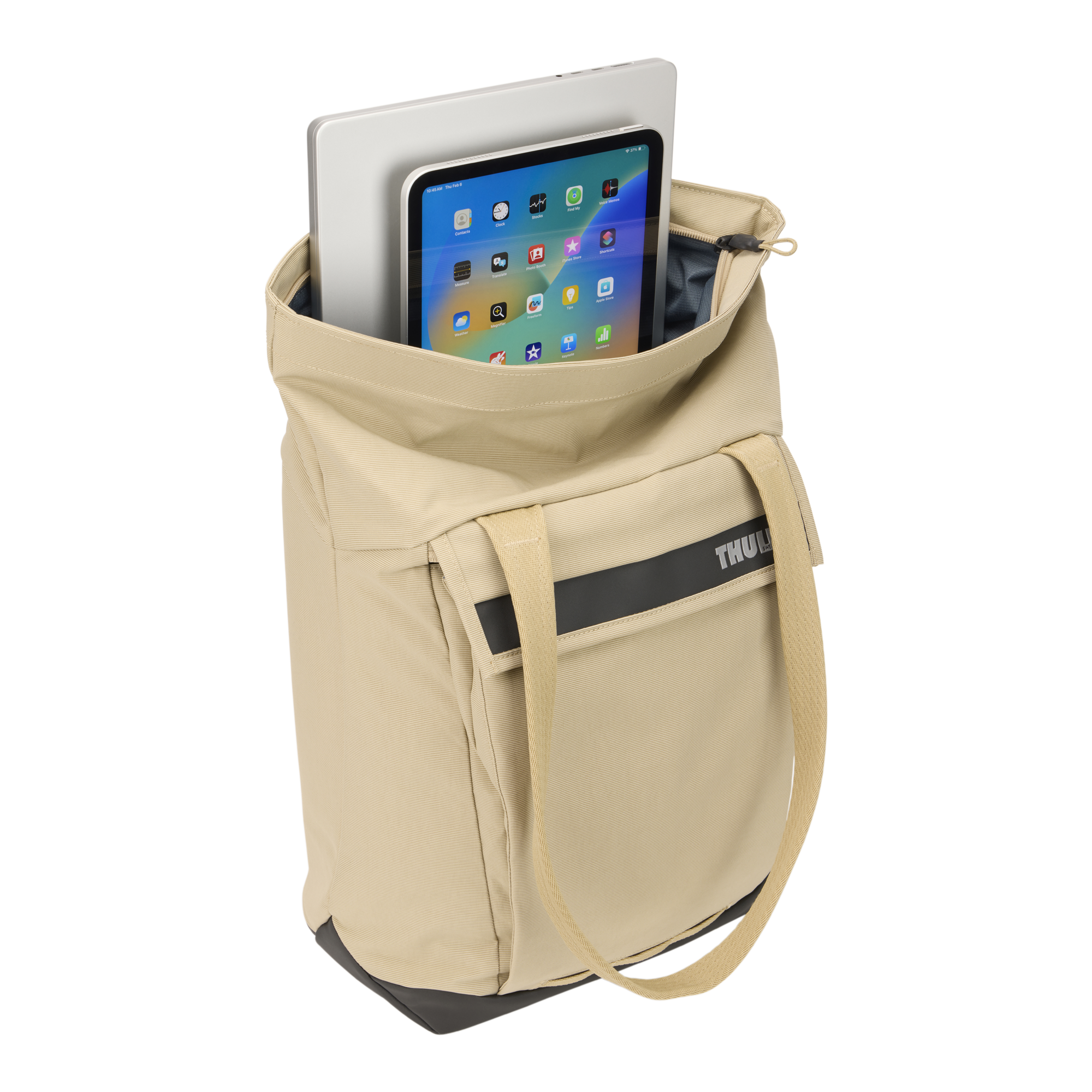 Thule Paramount Tote 22L in Gentle Beige — interior view # color_Gentle Beige