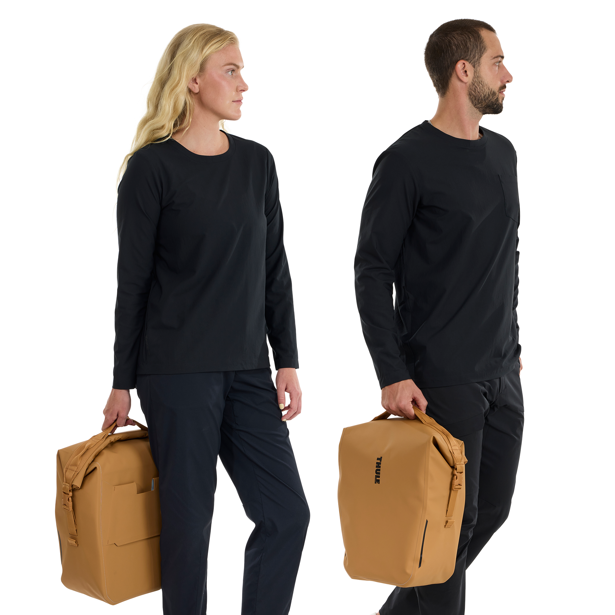 Thule Shield Pannier with InLock 22L in Dusted Orange — lifestyle # color_Dusted Orange