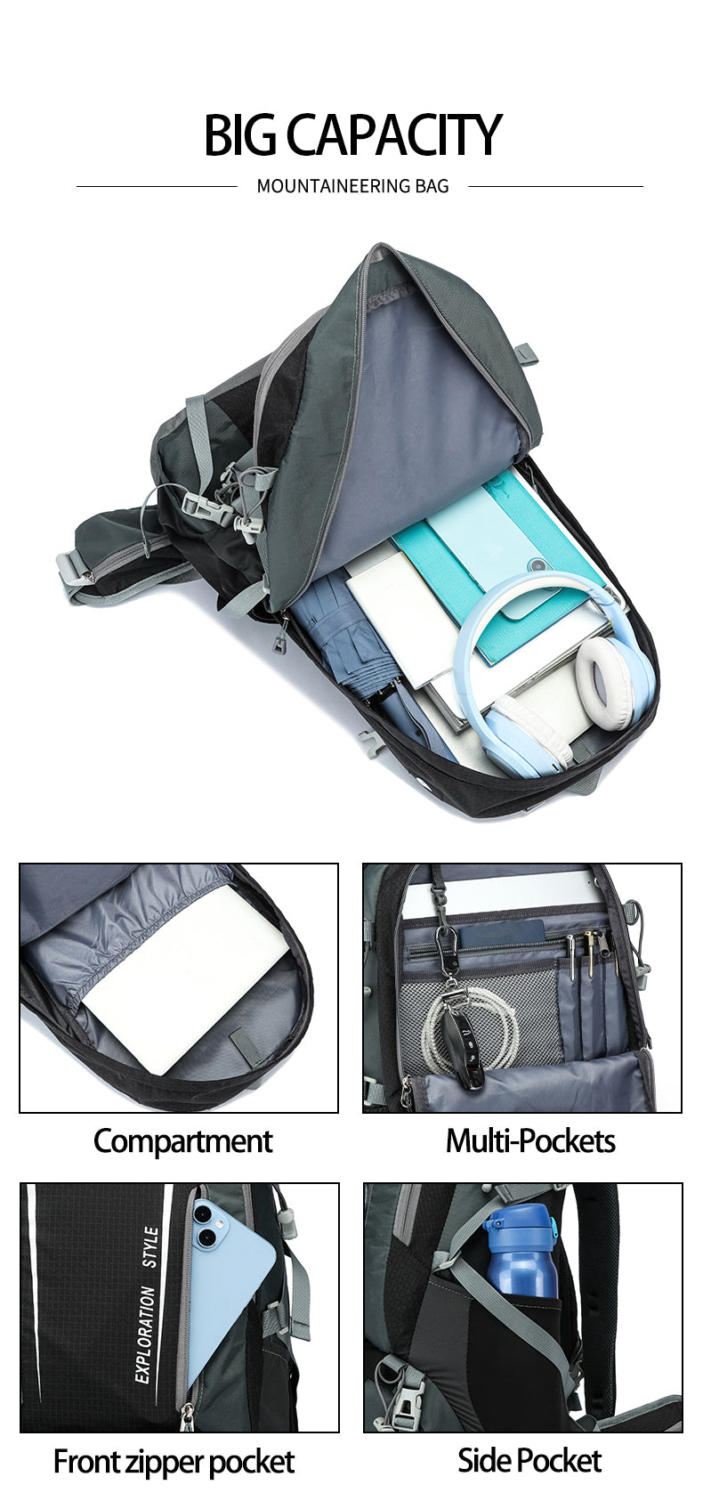 Royal Mountain 45L Hiking Backpack, view 11