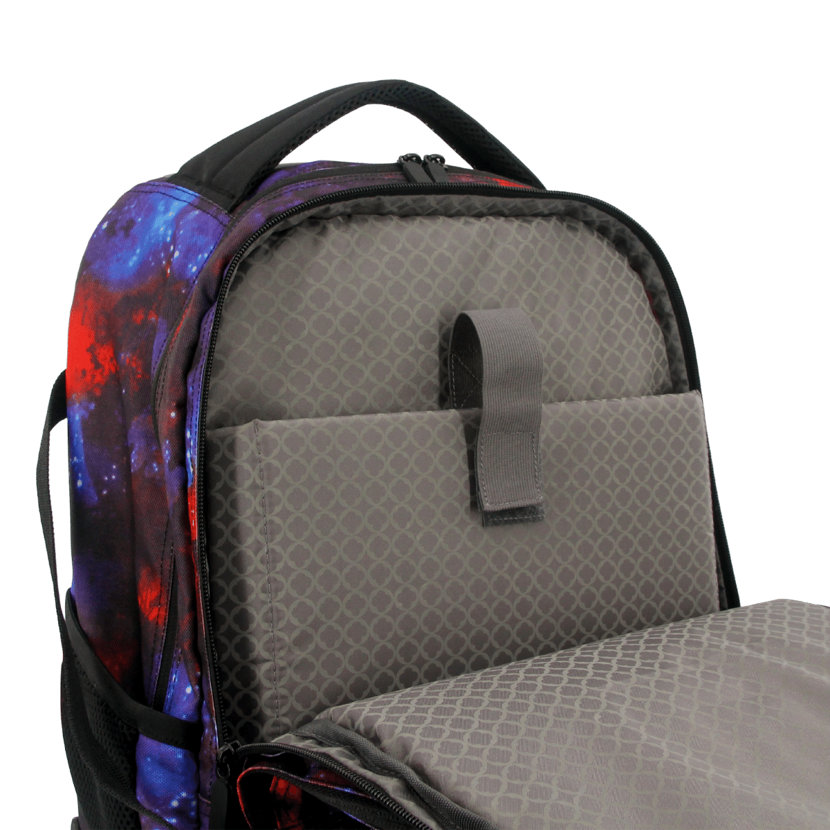 J World Lunar Multi-Purpose Laptop Rolling Backpack (19.5 Inch) in Galaxy — front view 4 # color_Galaxy