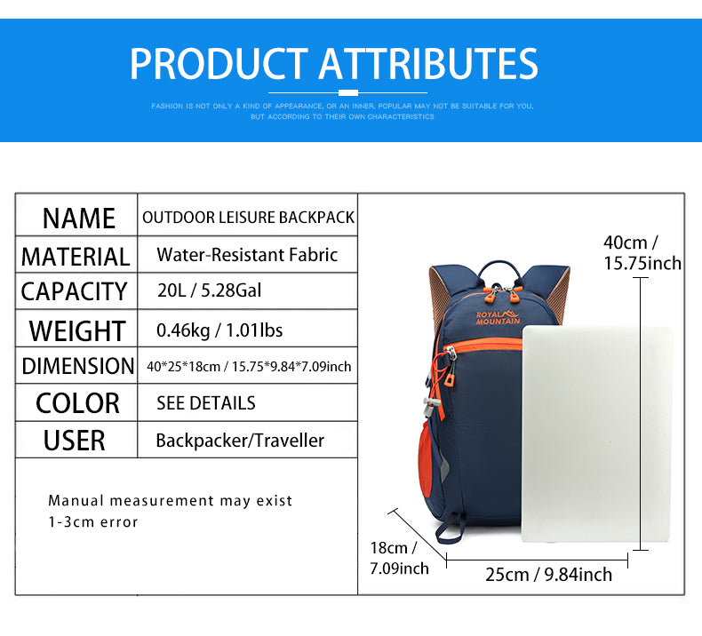 Royal Mountain 20L Daypack Backpack, view 9