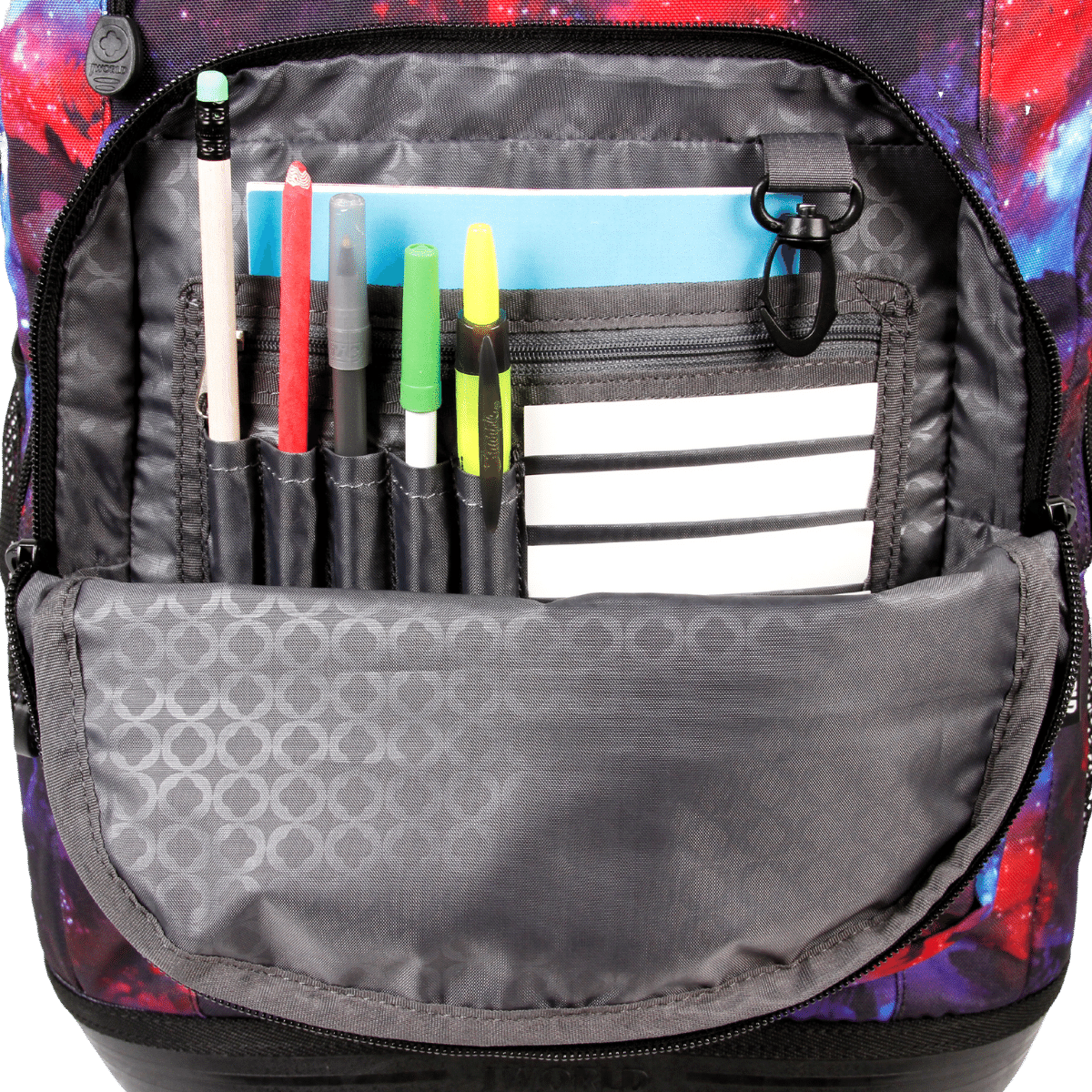 J World Sundance Laptop Rolling Backpack (20 Inch) in Galaxy — front view 5 # color_Galaxy