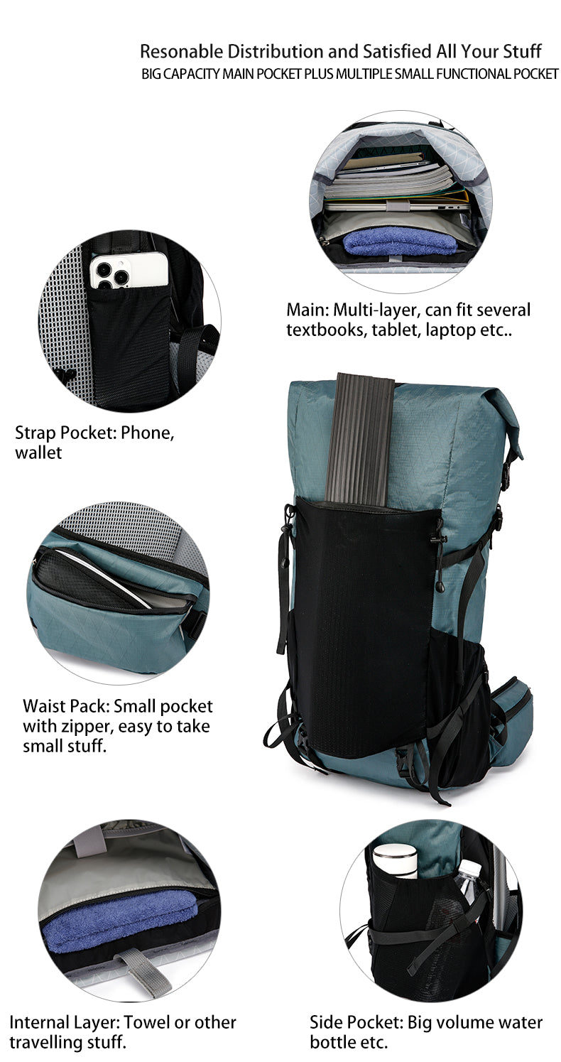 Royal Mountain 40L X-PAC Hiking Backpack, view 8