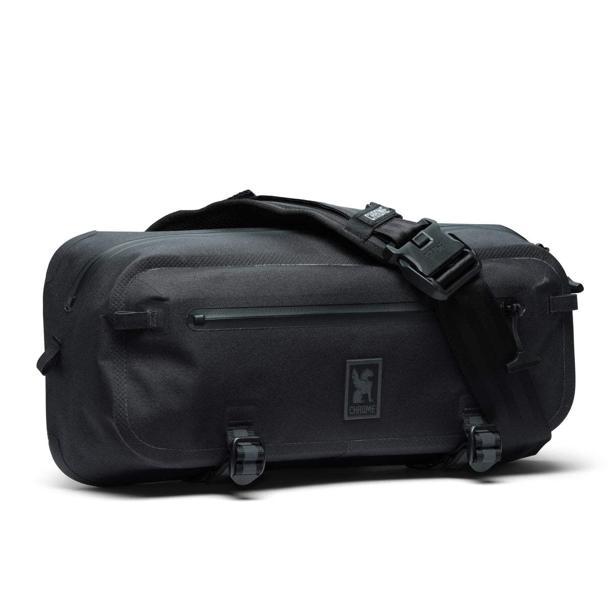 Chrome Industries Kadet WP Sling Bag 9L in Black — front view # color_Black