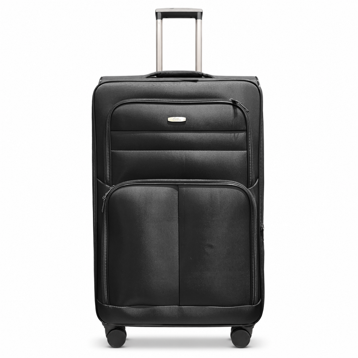 Camel Mountain 9122 Softside Expandable Spinner Luggage in Black — front view
