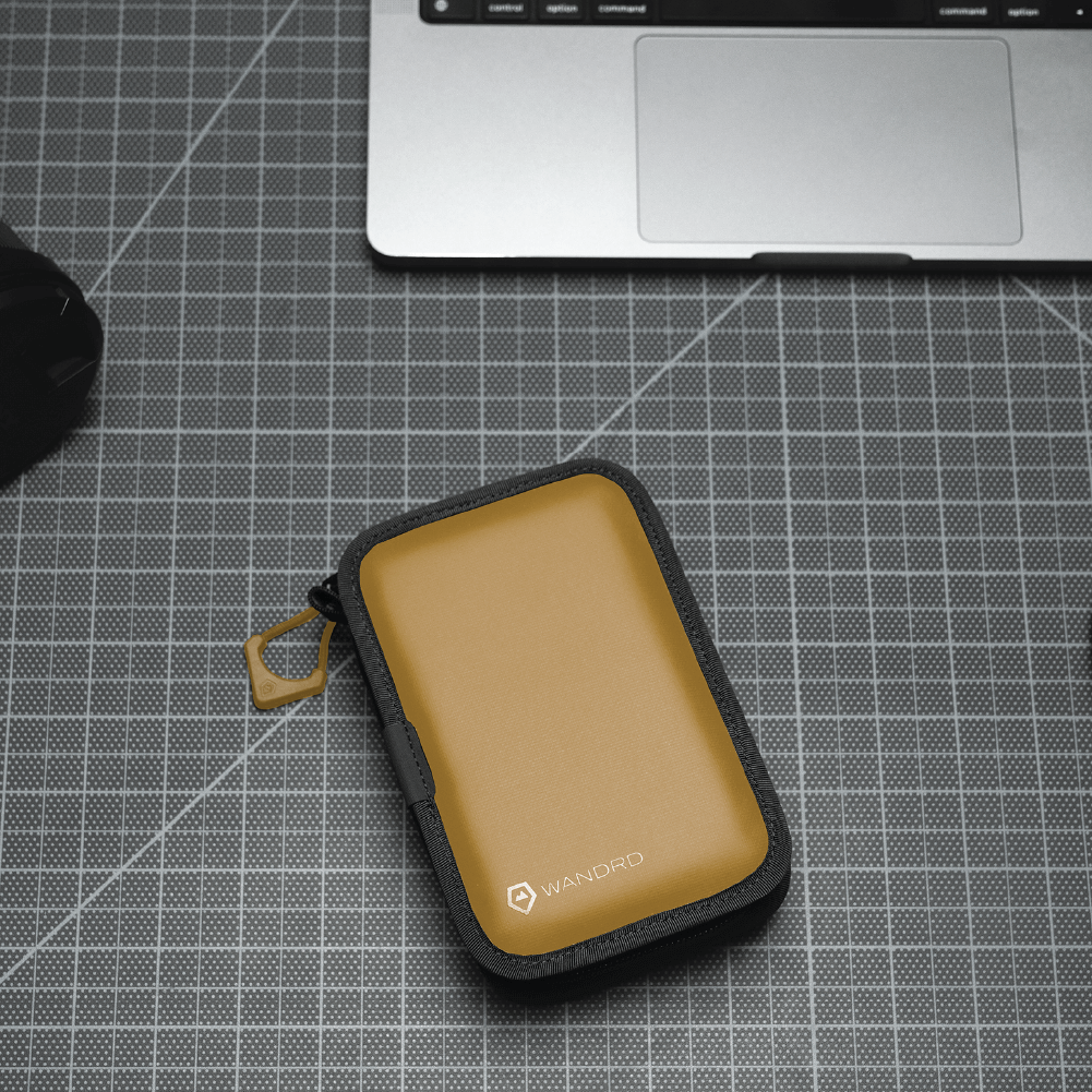 WANDRD Memory Card Case in Dallol Yellow — angle view 3