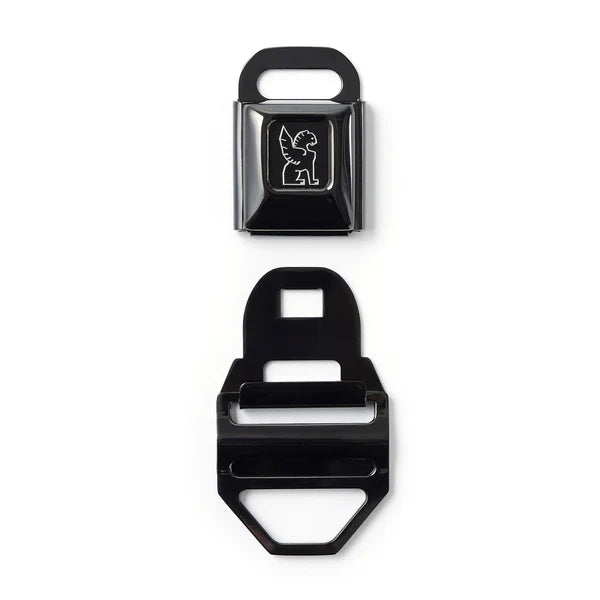 Chrome Industries Seatbelt Buckle (Large 2 inch) – black finish, angled
