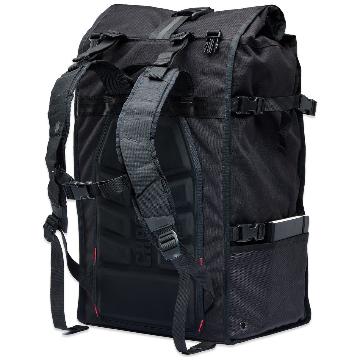 Chrome Industries Barrage Pro Pack 80L in Black — back view
