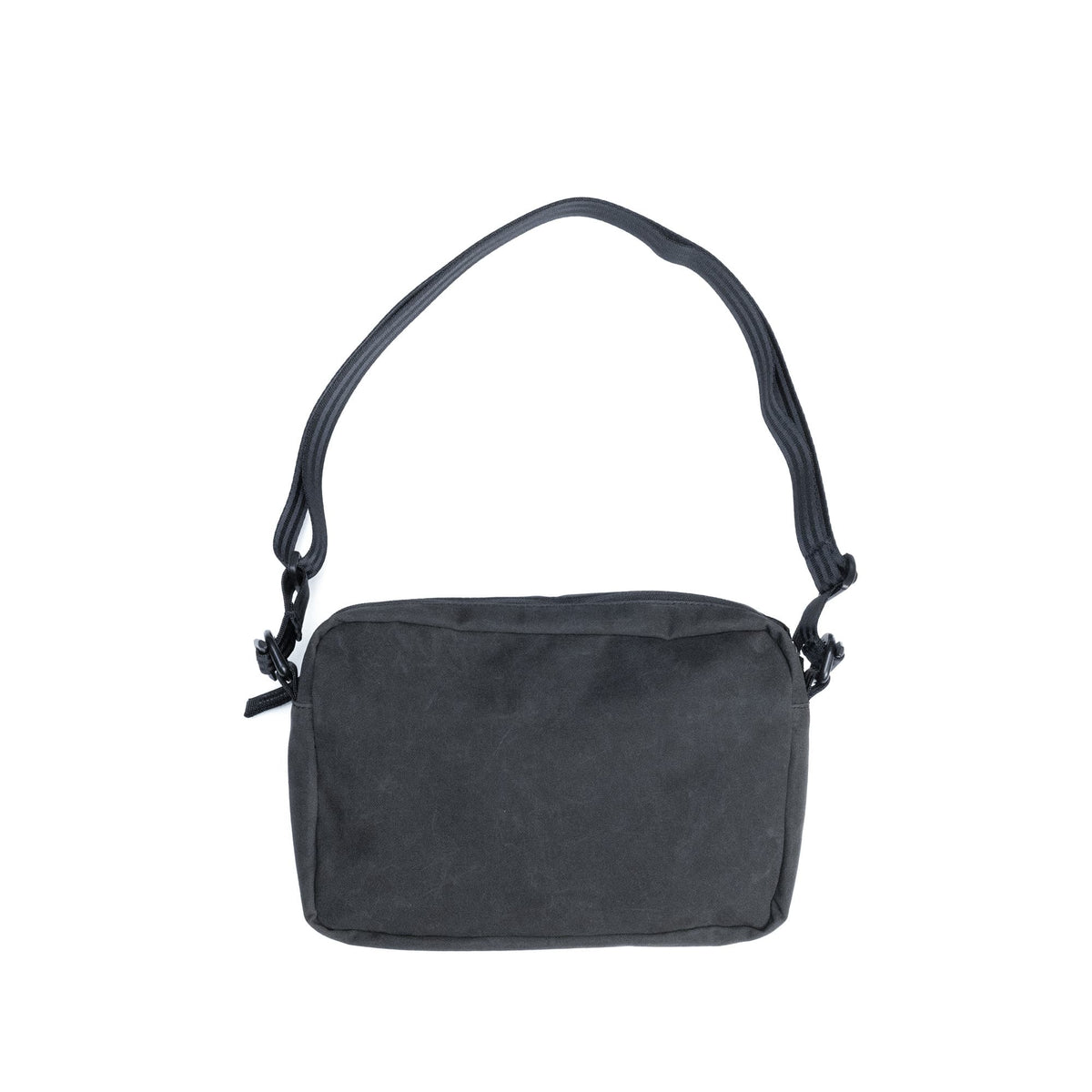 Chrome Industries Pac Shoulder Pouch 3L in Black Canvas Leather — back view # color_Black Canvas Leather