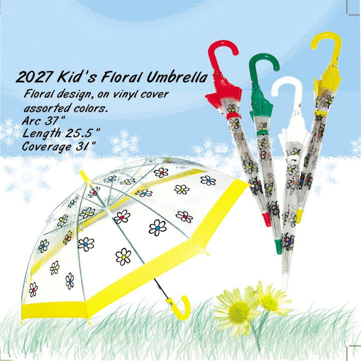 Vista 2027 Child's Daisy Umbrella in Clear — front view