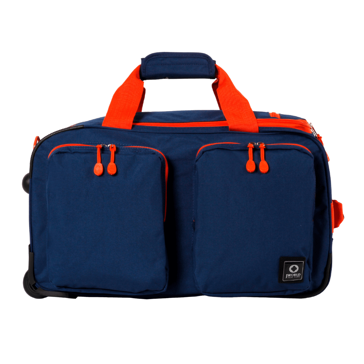 J World Duane Rolling Duffel Bag in Navy — front view # color_Navy